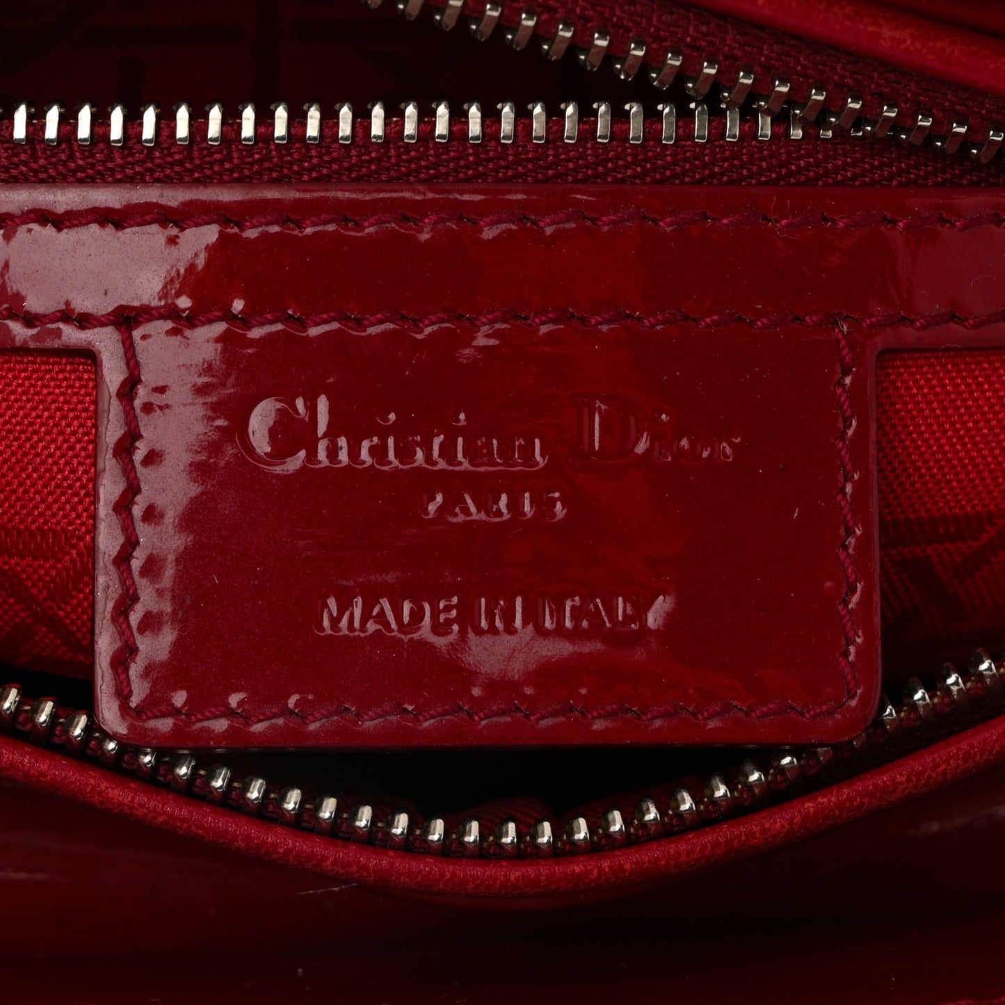 Patent Cannage Medium Lady Dior Red