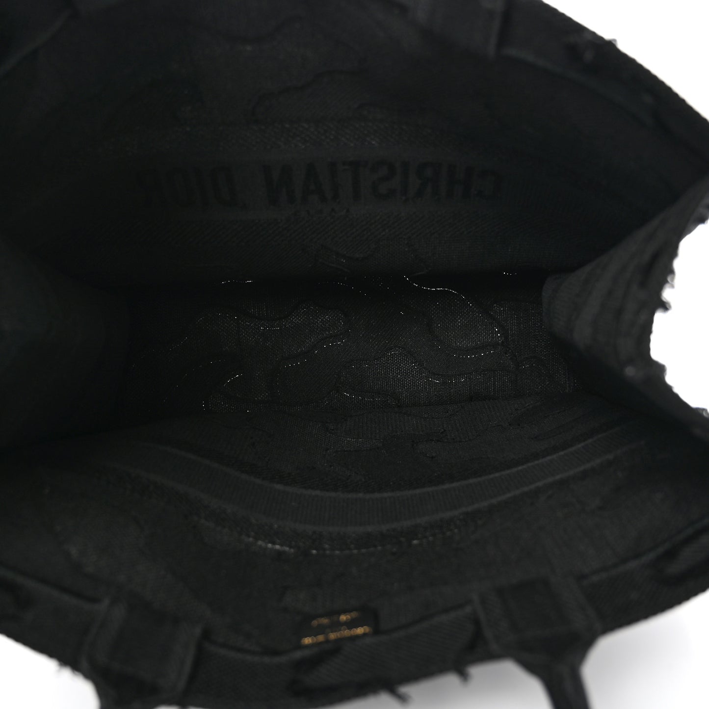 Canvas Embroidered Camouflage Book Tote Black