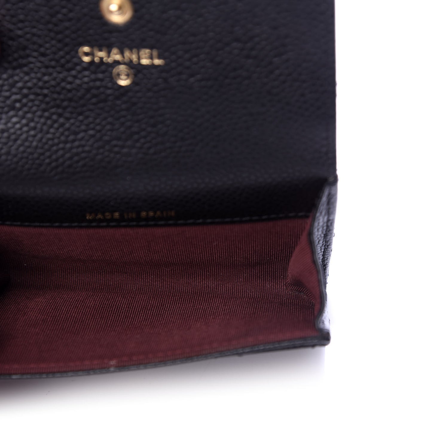 Caviar Quilted Flap Card Holder Black