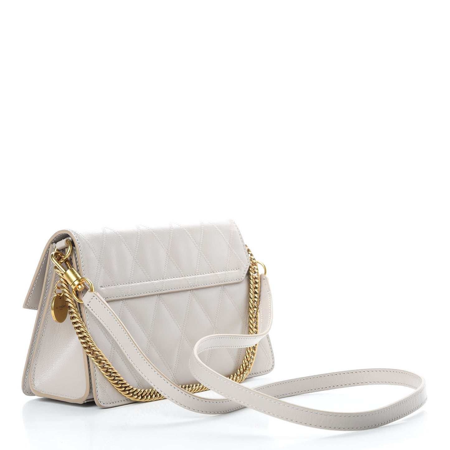 Goatskin Quilted Small GV3 Shoulder Bag Natural