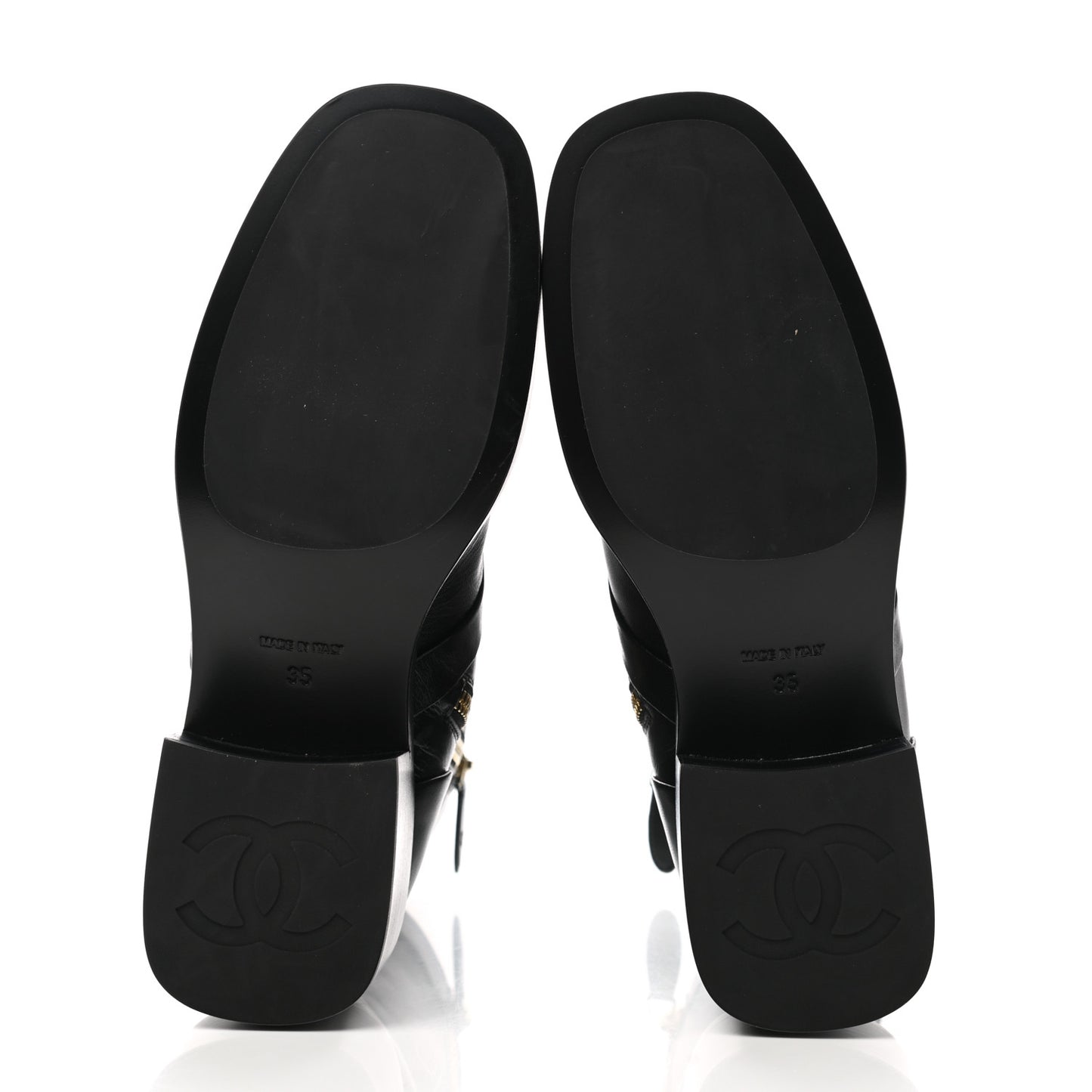 Shiny Goatskin CC Short Boots 35 Black