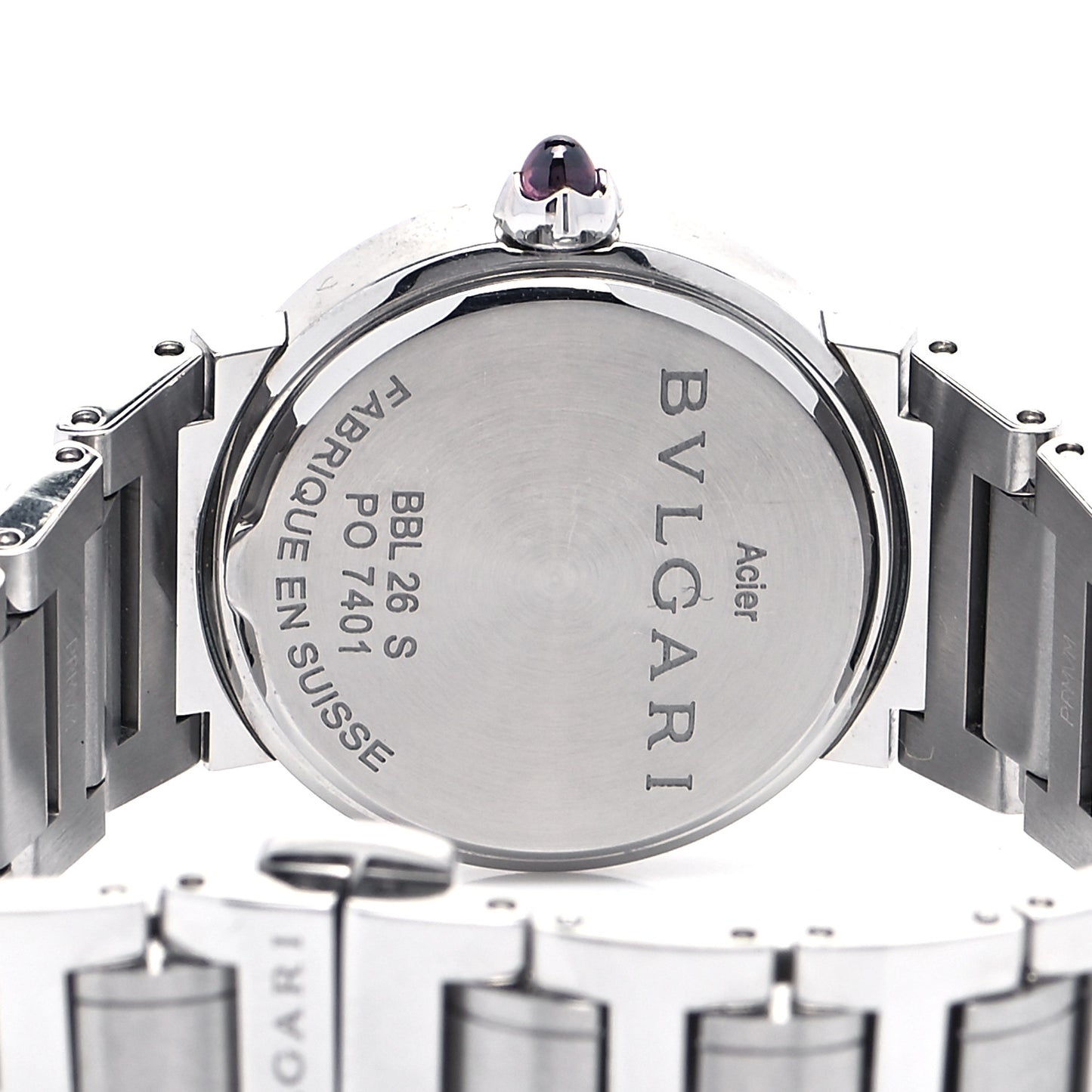 Stainless Steel Diamond 26mm Quartz Watch Purple