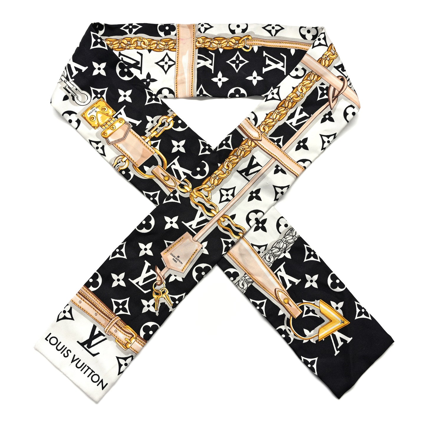 Silk Monogram Confidential Bandeau Black