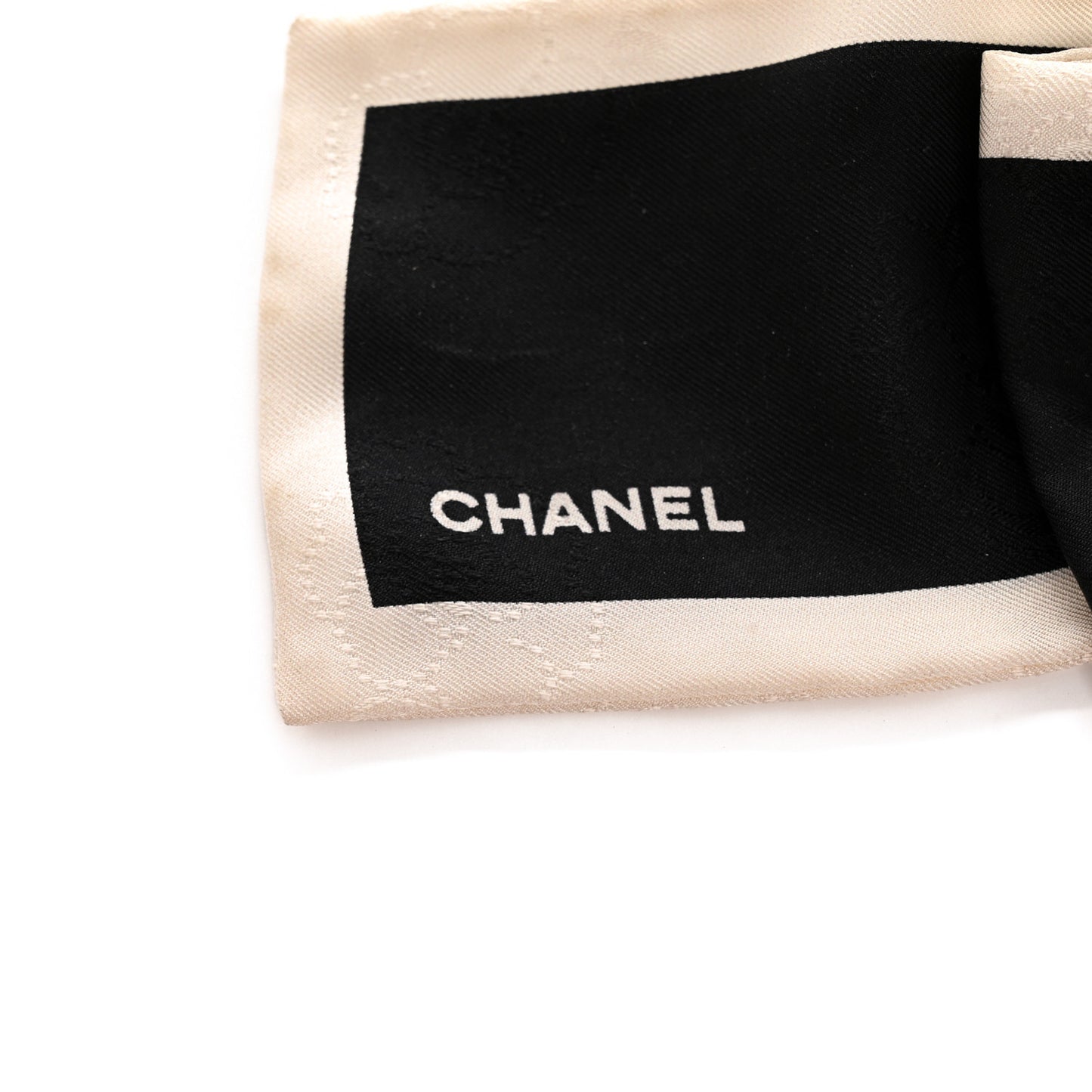 Silk Hair Tie Black Ivory