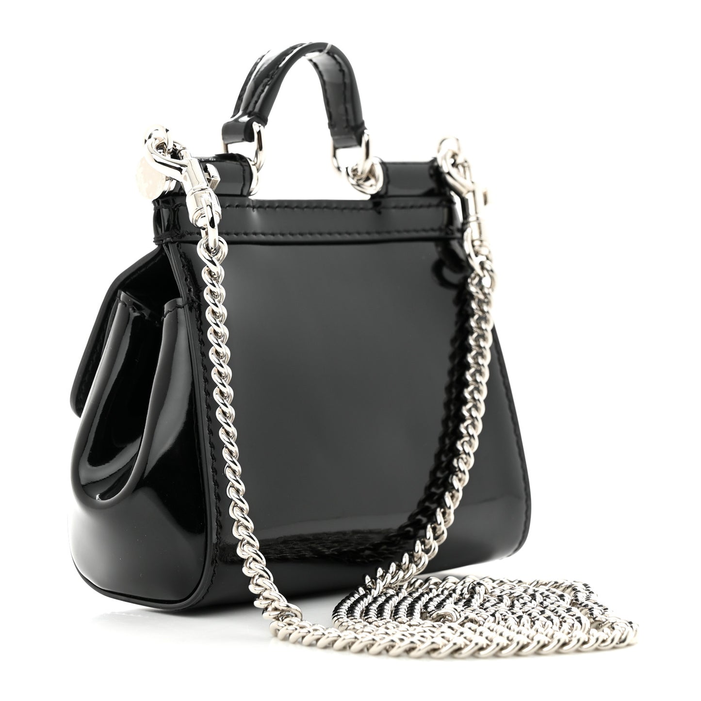 Vitello Lucido Micro Miss Sicily Satchel Black
