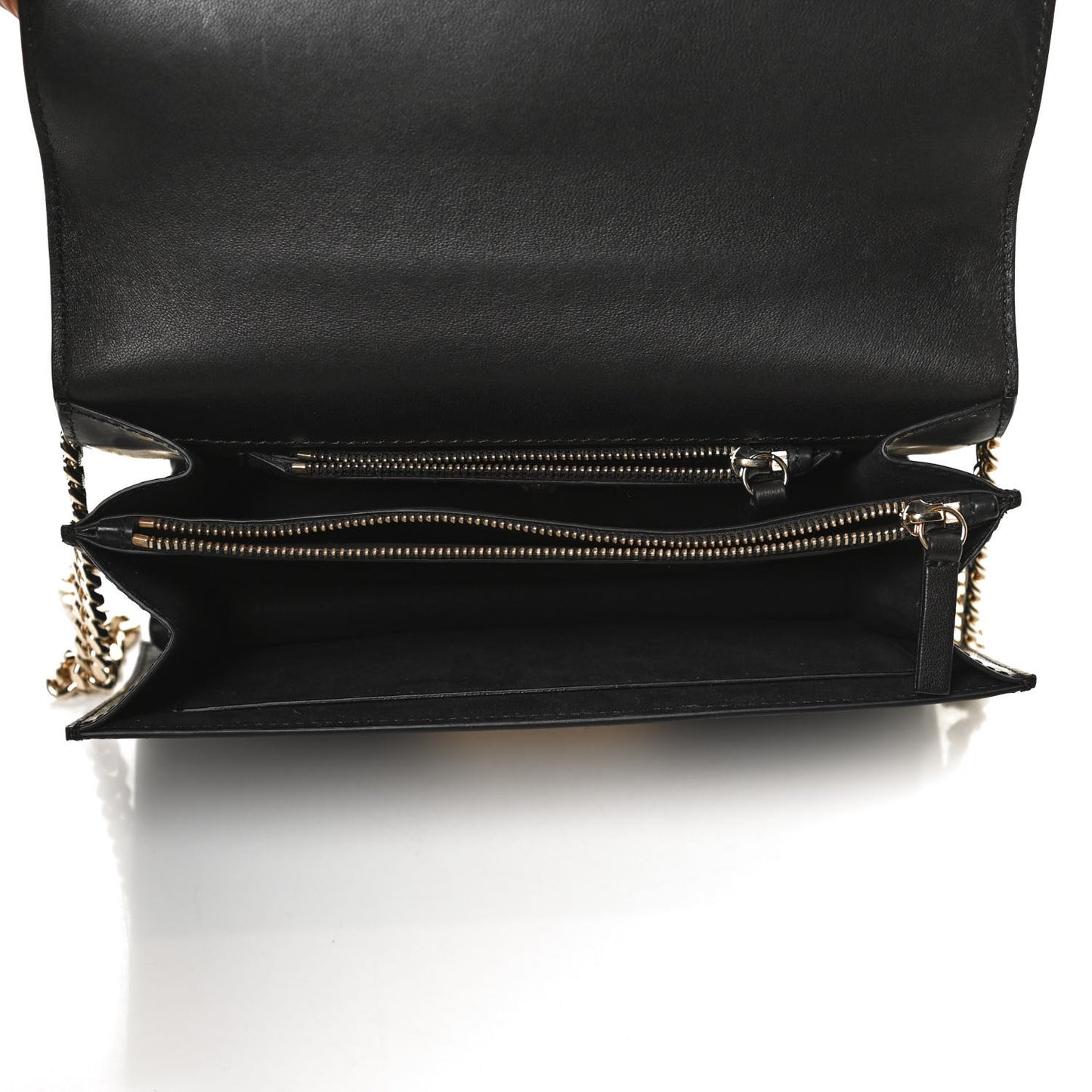 Nappa Large Diamante Flap Black