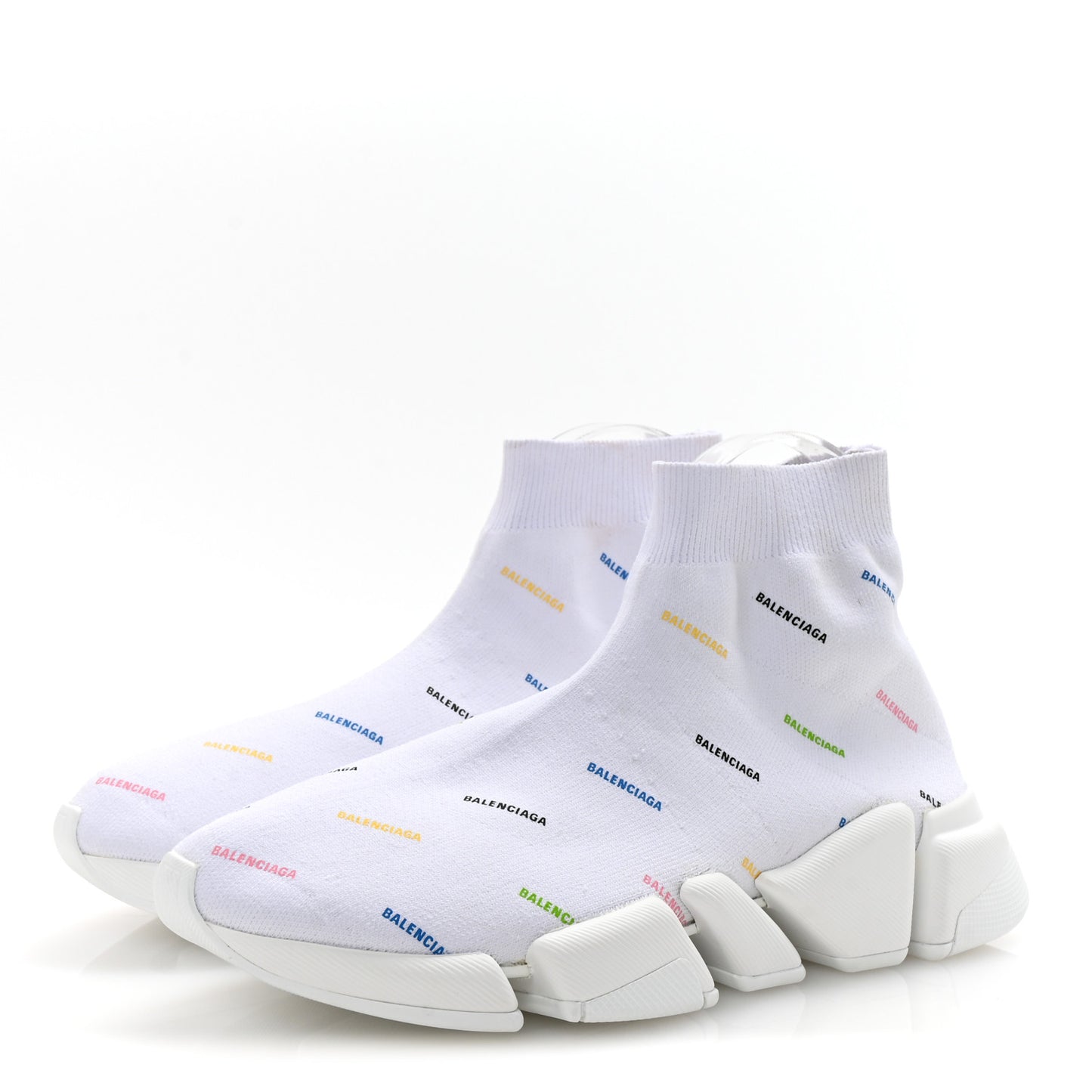 Technical 3D Recycled Knit Allover Logo Womens Speed 2.0 Sneakers 39 White Multicolor