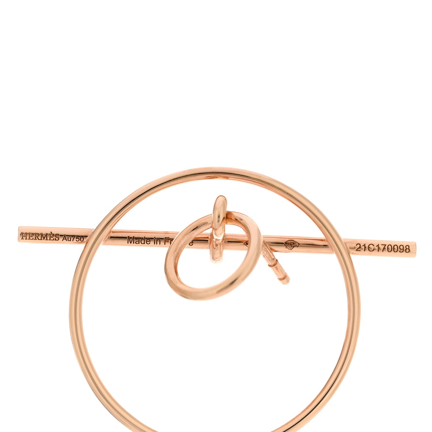 Hermes 18K Rose Gold PM Loop Earrings 3 of 5