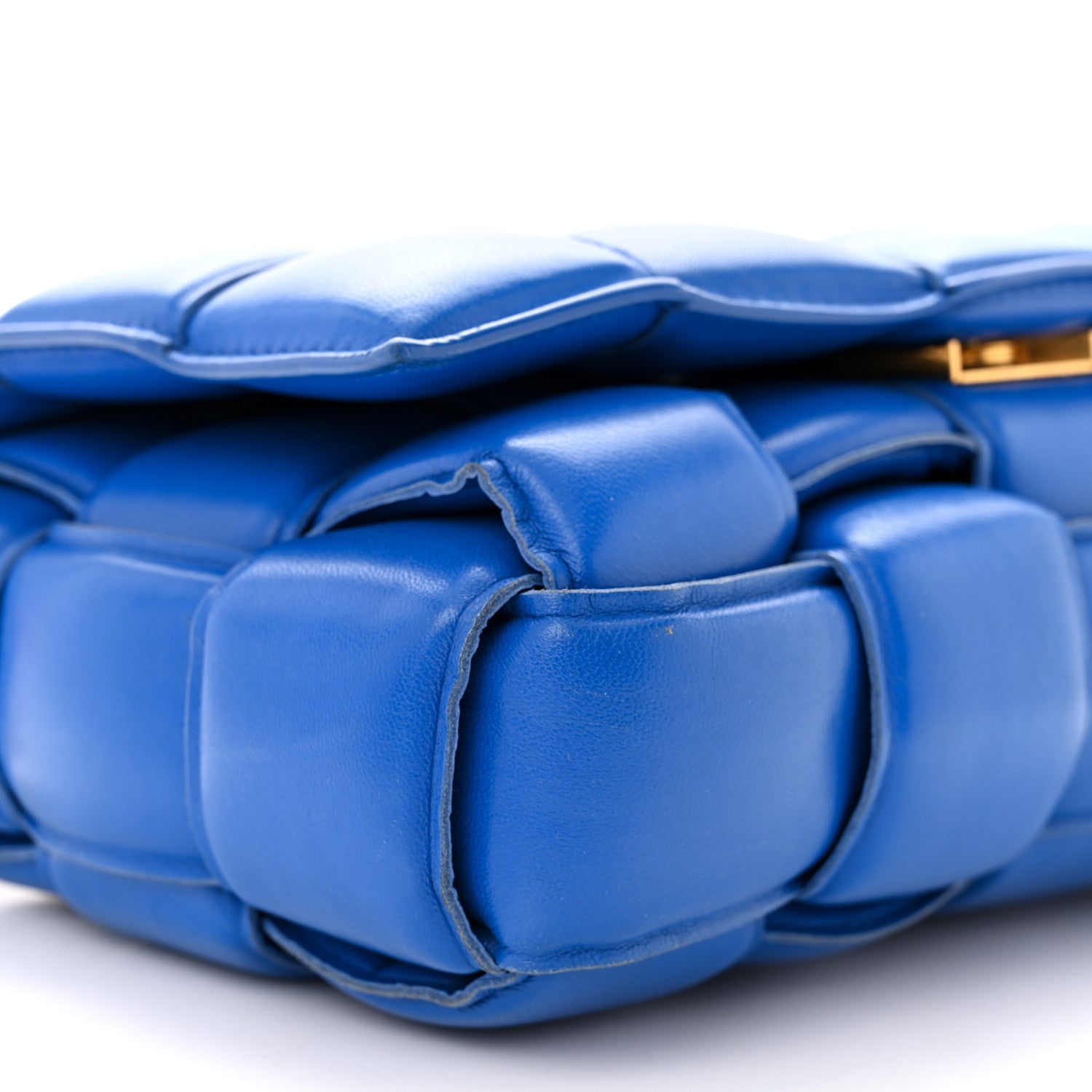 Bottega Veneta Lambskin Maxi Intreccio Padded Chain Cassette Crossbody Bag Cobalt 9 of 11