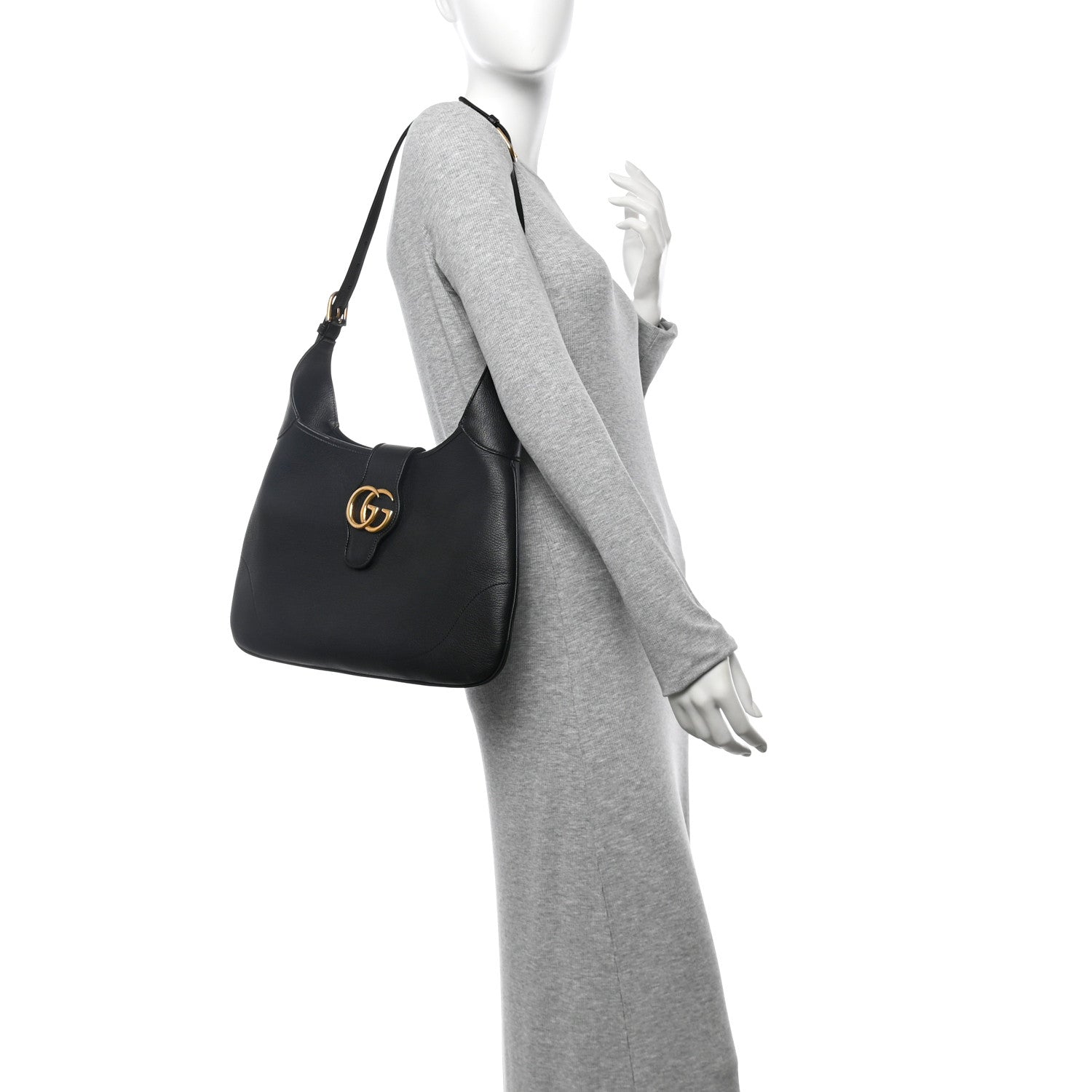 Gucci Goatskin Medium Aphrodite Shoulder Bag Black 2 of 11