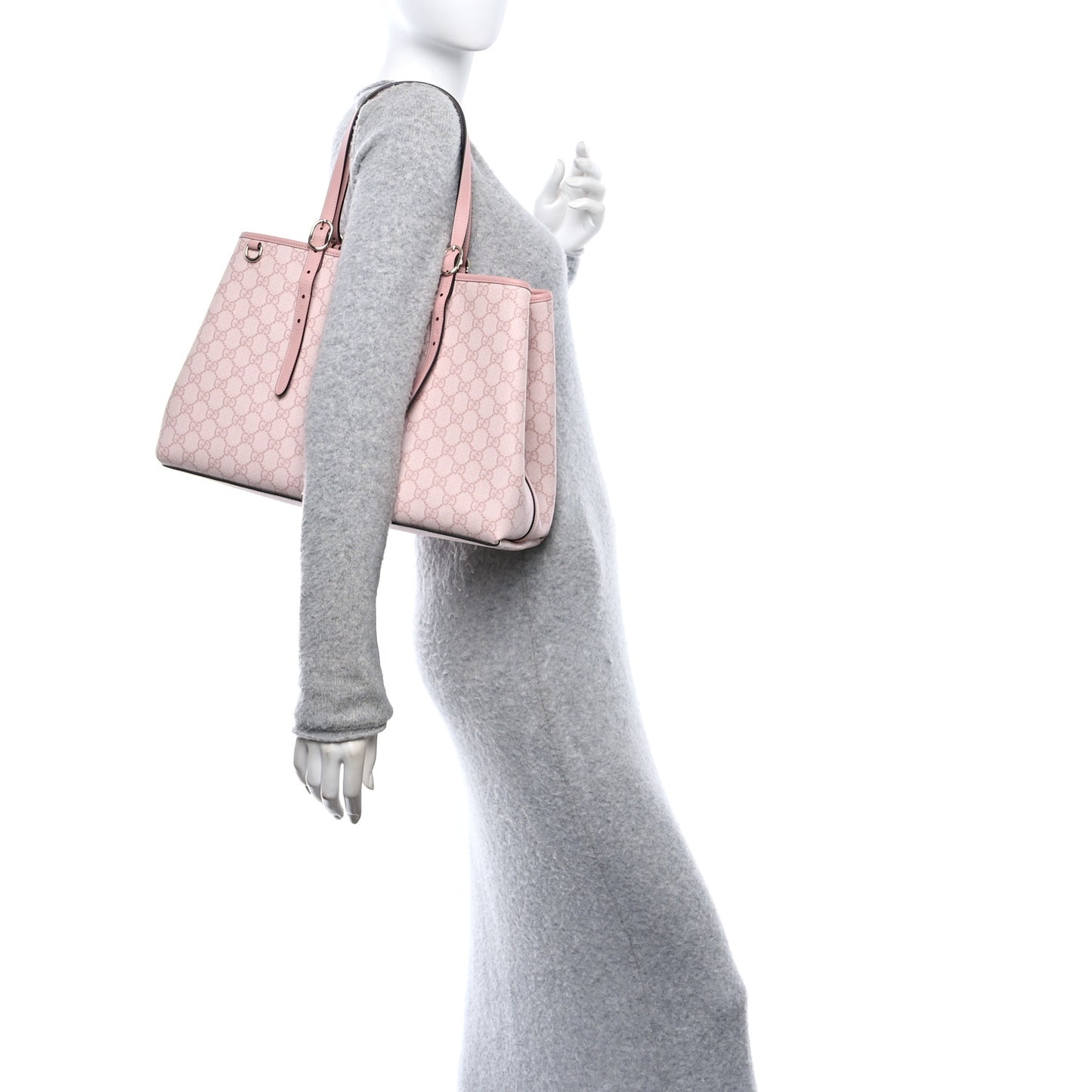 GG Supreme Monogram Emblem Large Tote Bag Light Pink