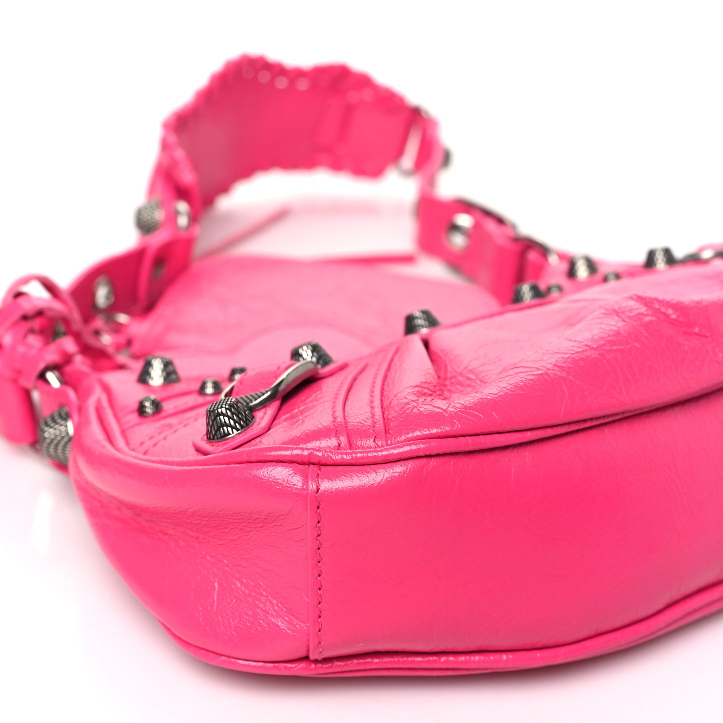 Agneau Arena Le Cagole Shoulder Bag XS Fluo Pink