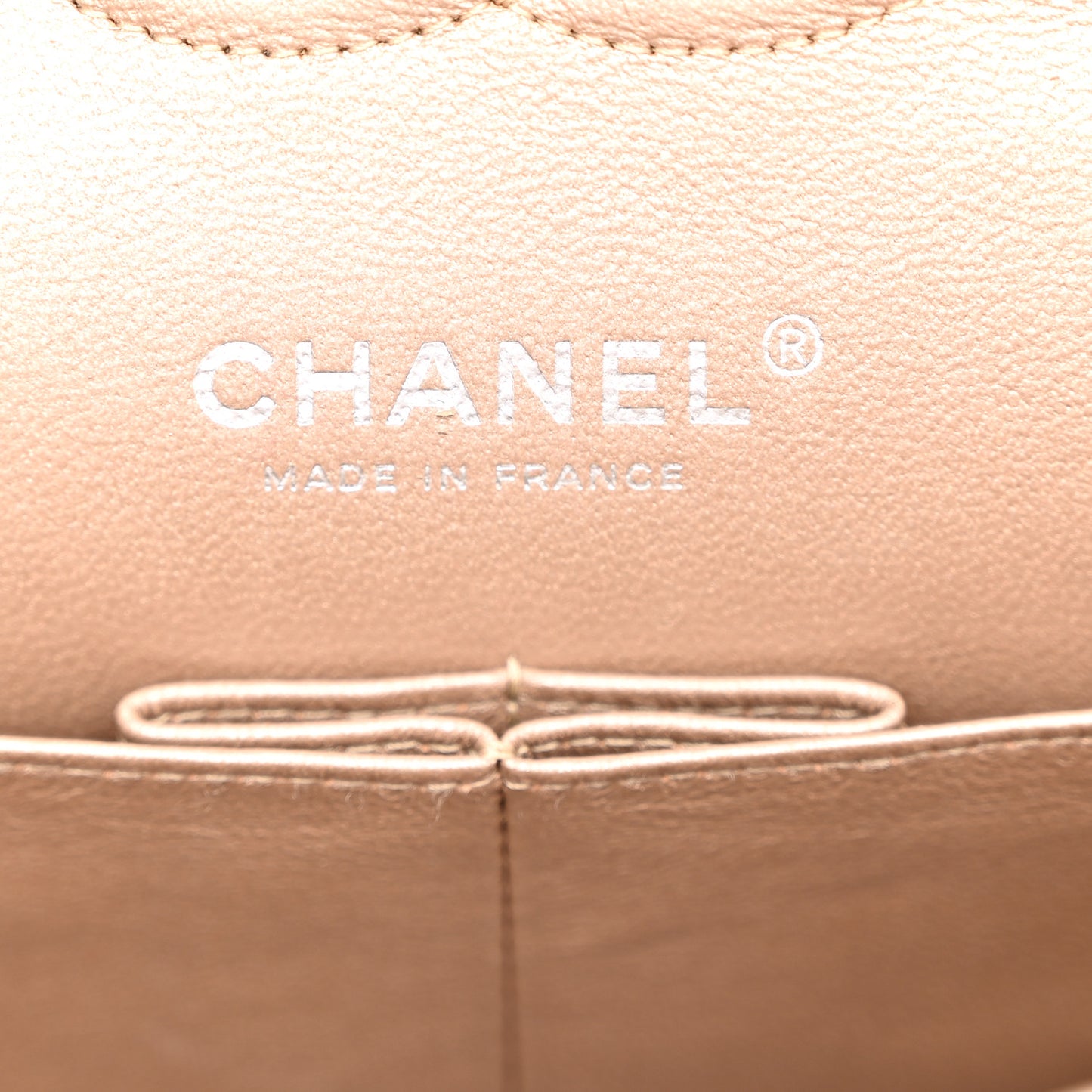 Metallic Lambskin Quilted Medium Double Flap Gold