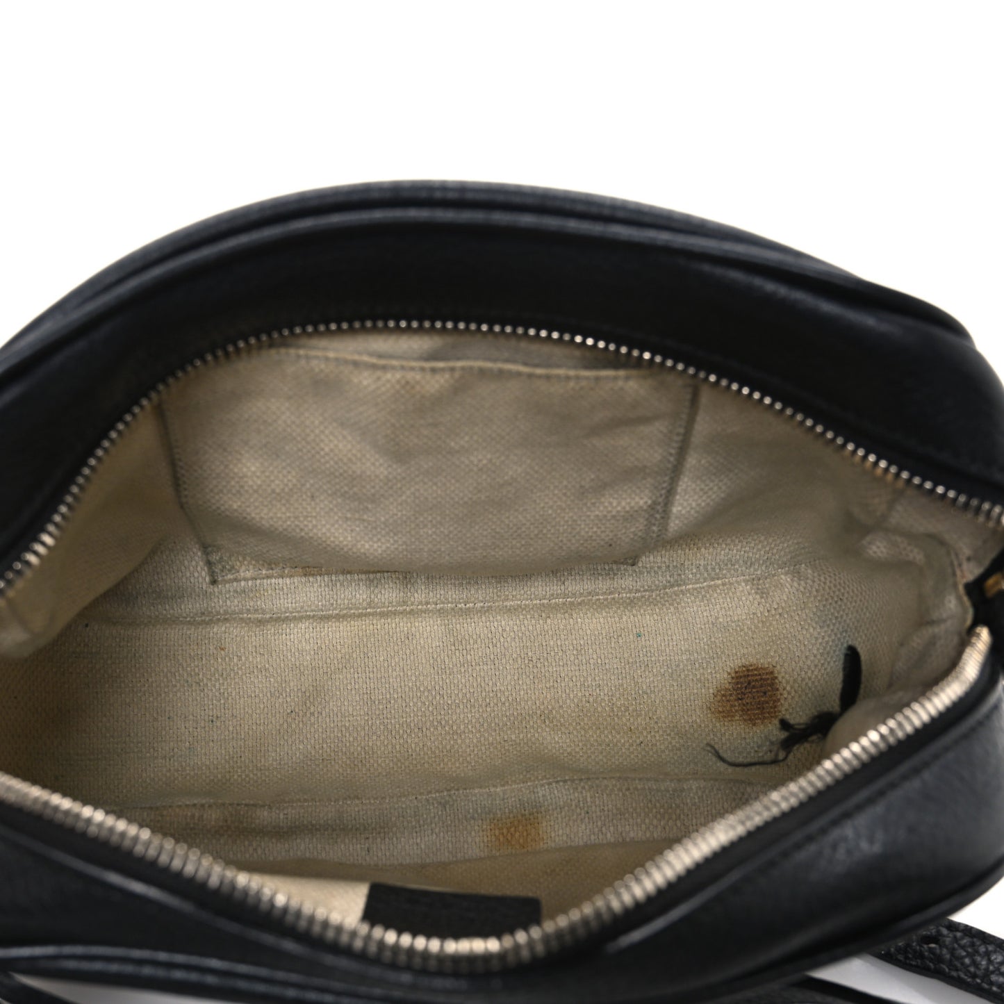 Pebbled Calfskin Small Soho Disco Bag Black