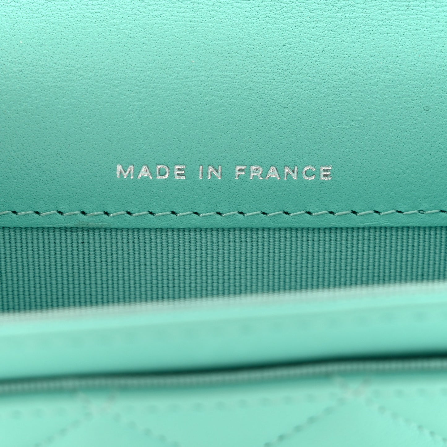 Lambskin Quilted Flap Card Holder Wallet Turquoise