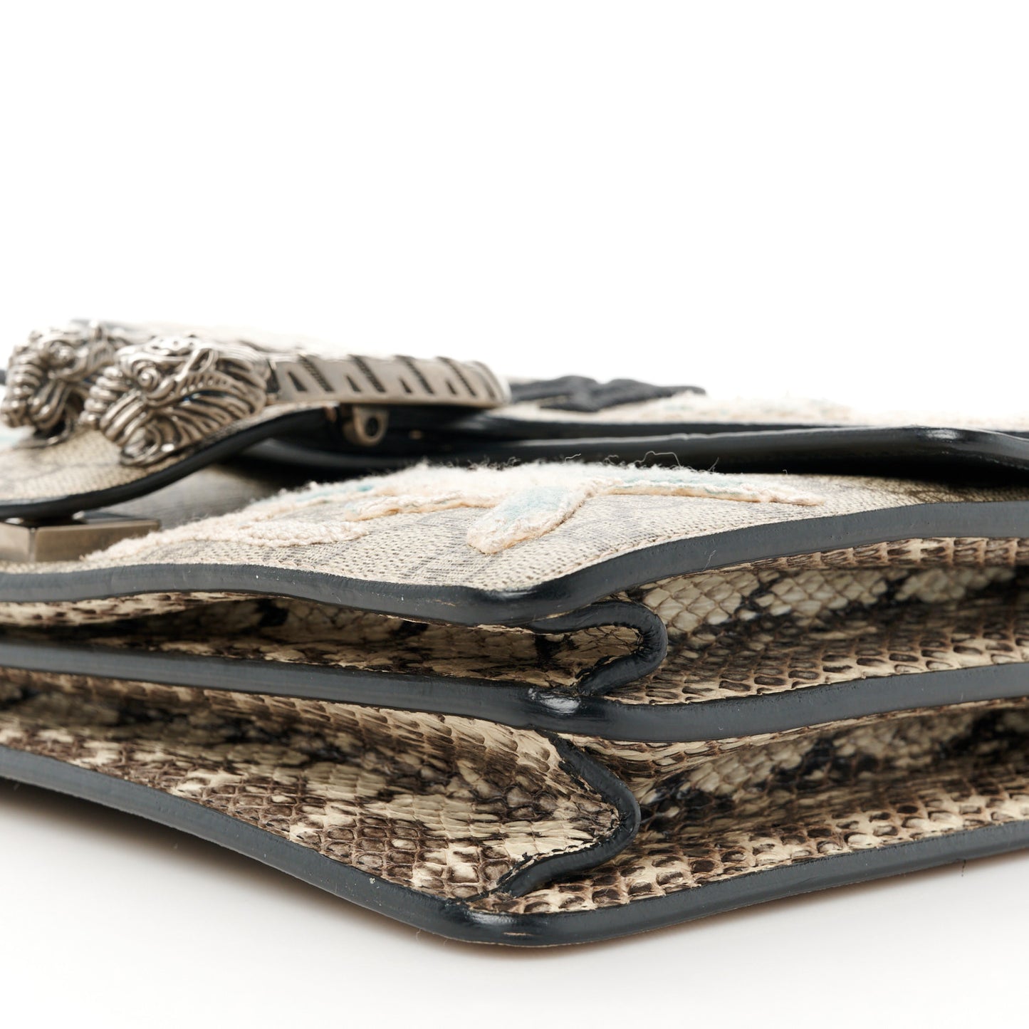 X MLB GG Supreme Monogram Snakeskin NY Yankees Patch Embroidered Small Dionysus Shoulder Bag