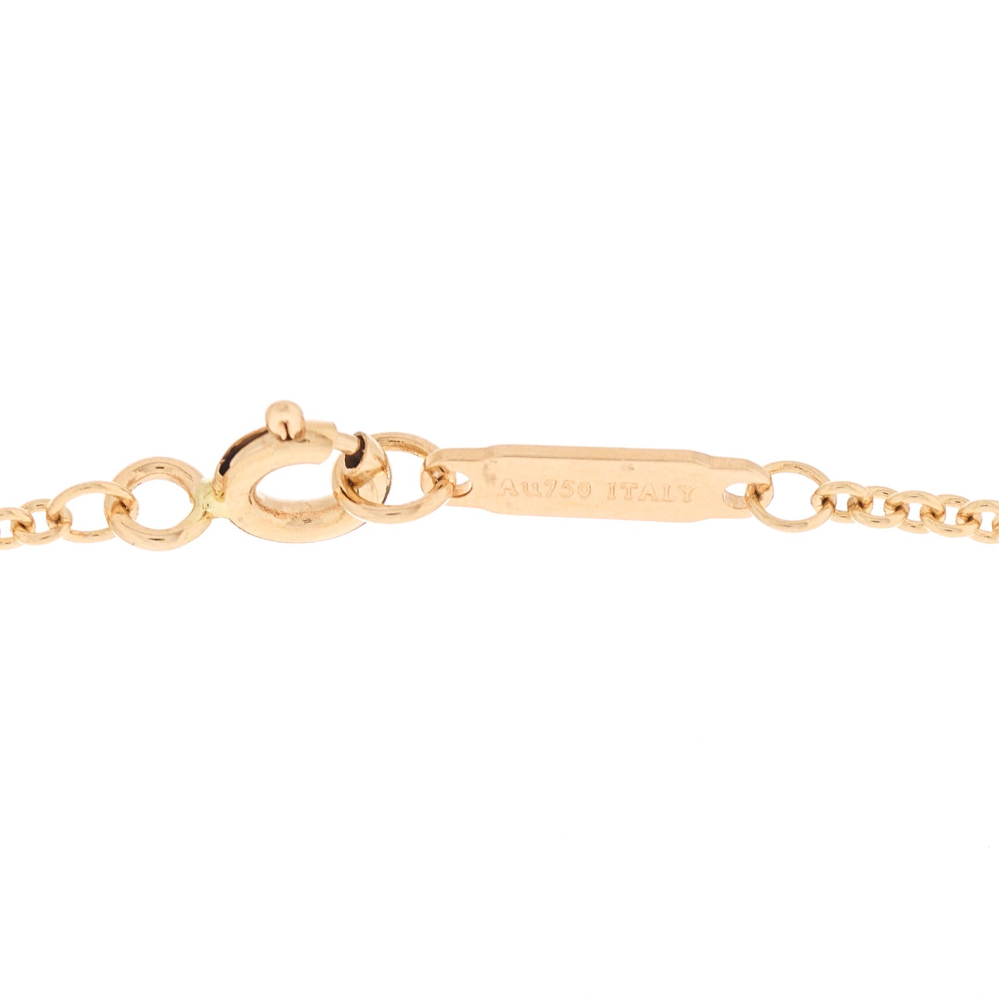 18K Rose Gold Diamond Tag Chain Necklace