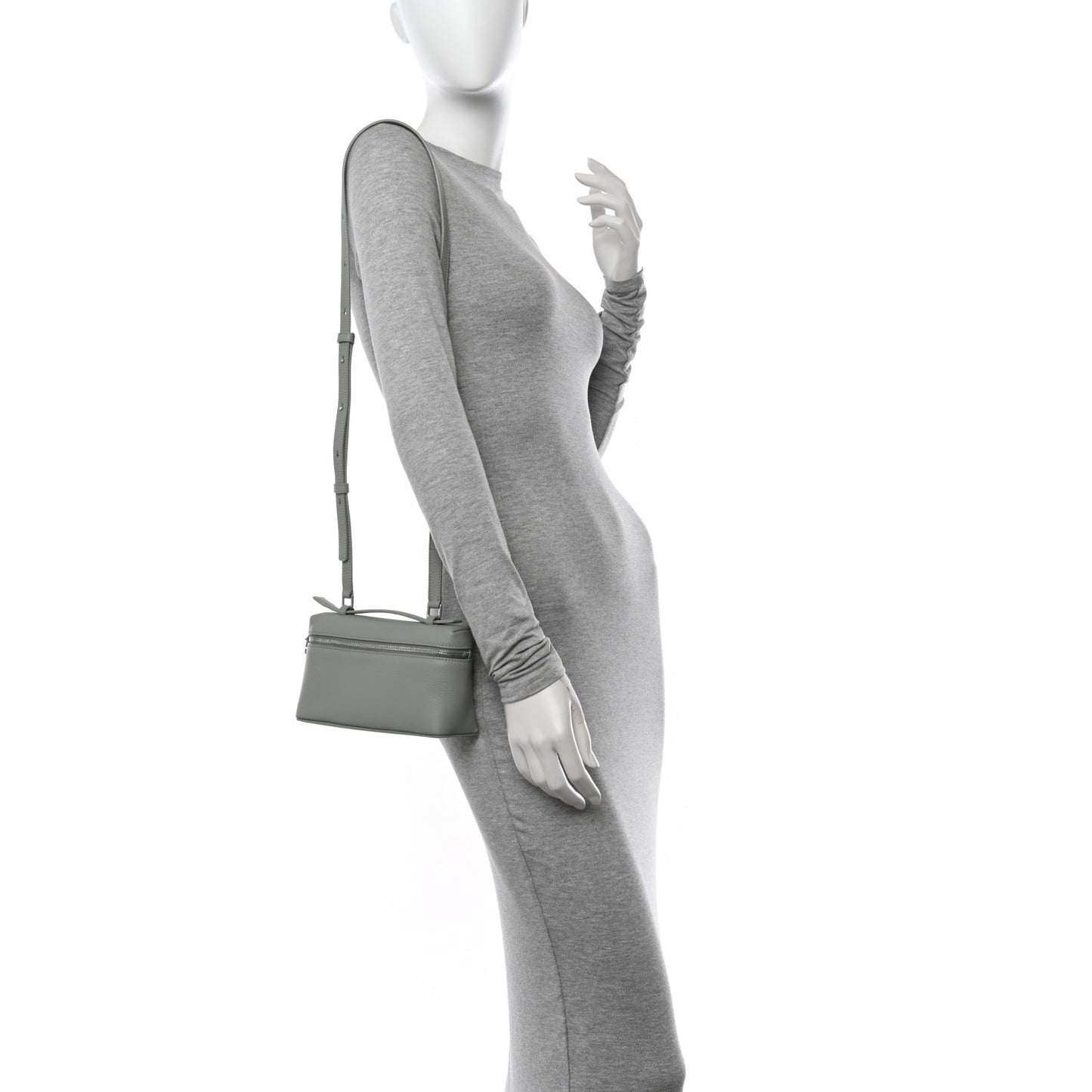 Grained Calfskin L19 Extra Pocket Pouch Eucalyptus