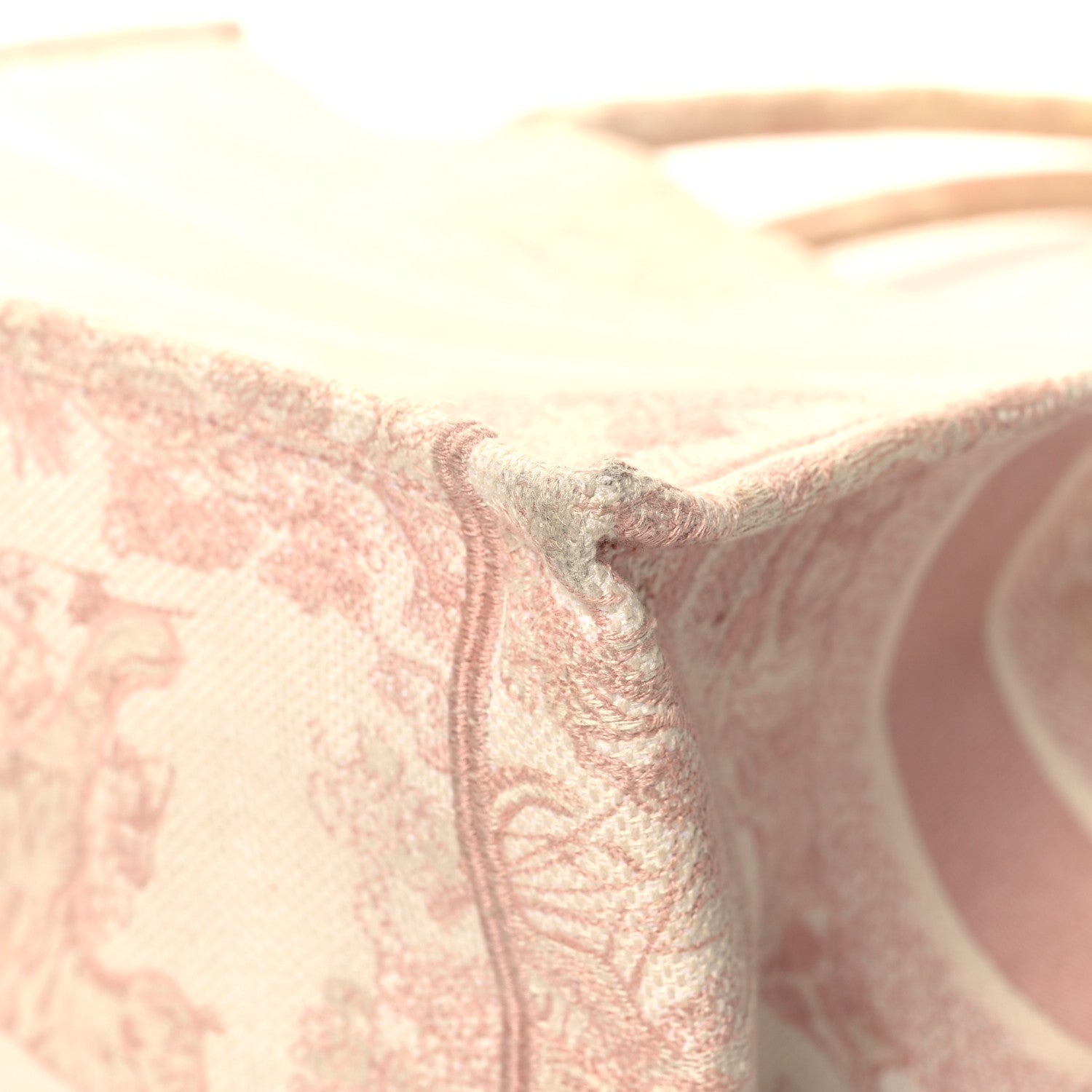 Christian Dior Canvas Embroidered Medium Dioriviera Toile De Jouy Book Tote Rose 12 of 15