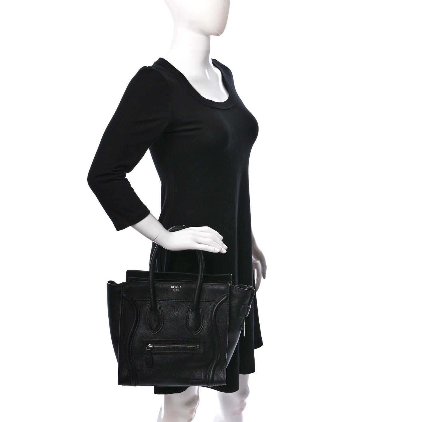 Drummed Calfskin Micro Luggage Black