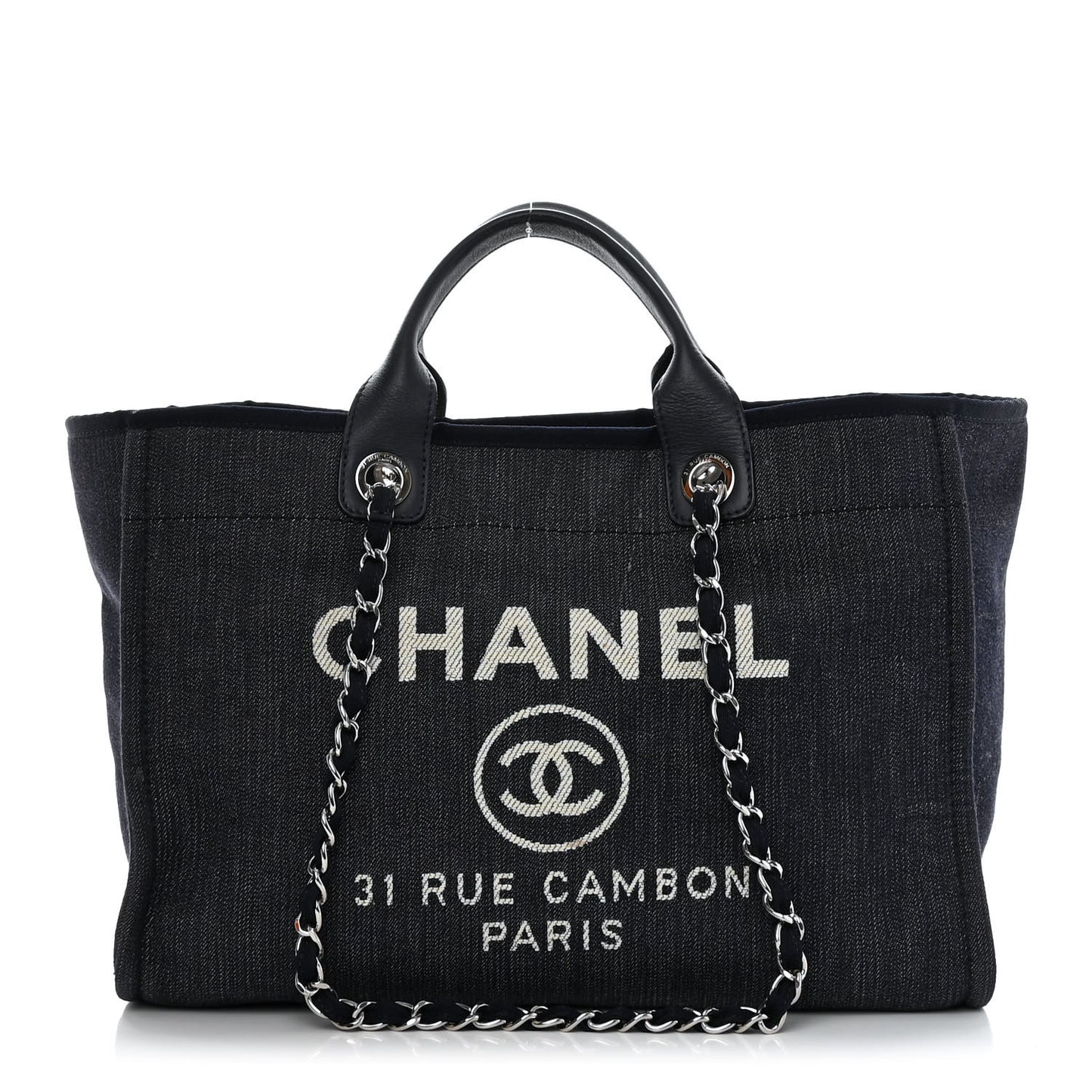 Denim Medium Deauville Tote Dark Blue