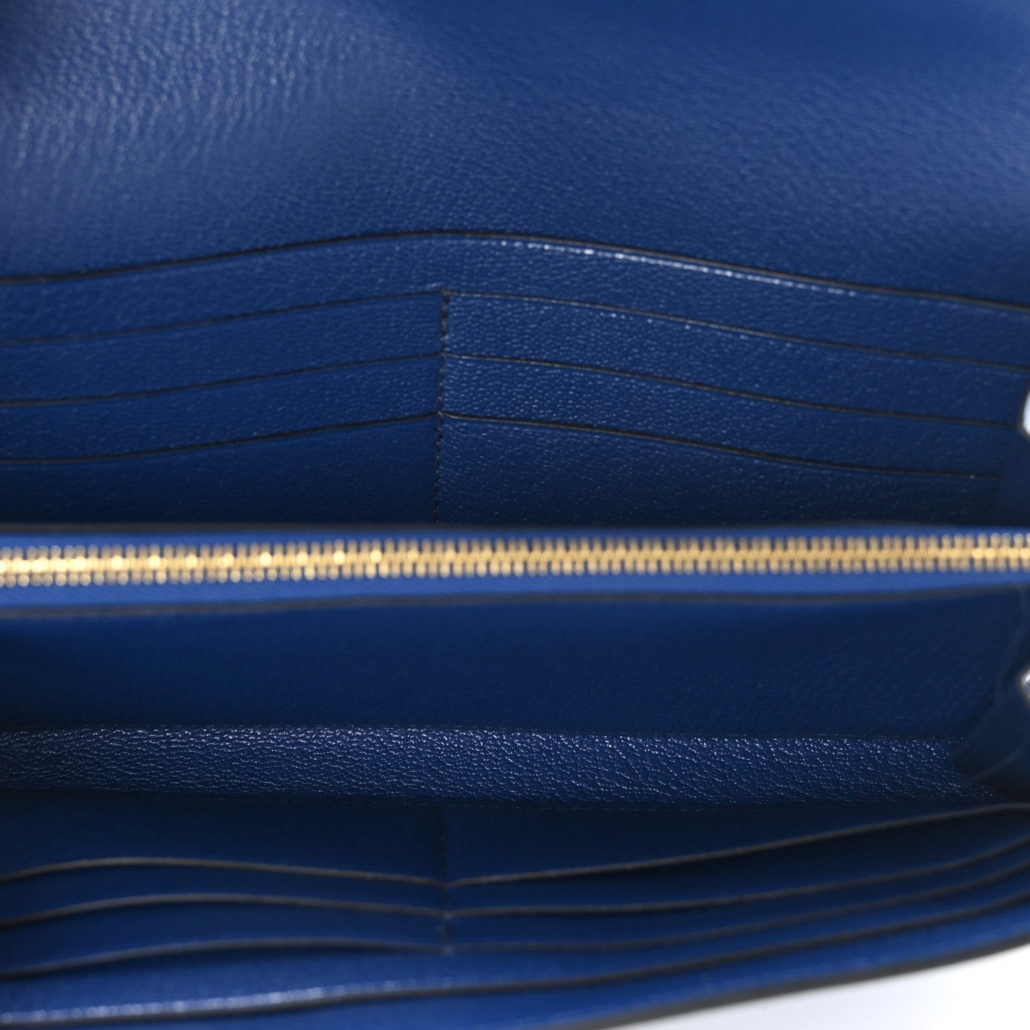 Hermes Ostrich Kelly Longue Wallet Bleu Saphir 5 of 7