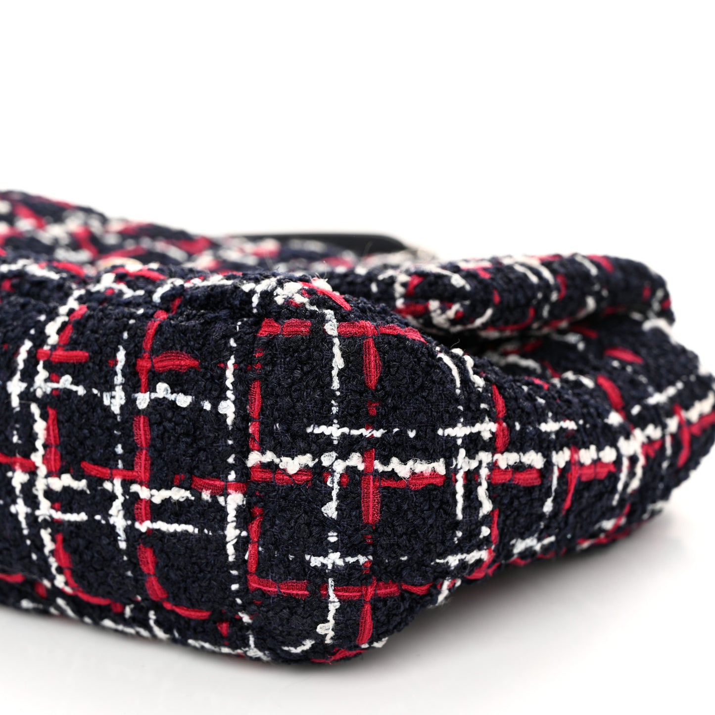Tweed Quilted Medium Chanel 19 Flap Navy Blue White Red