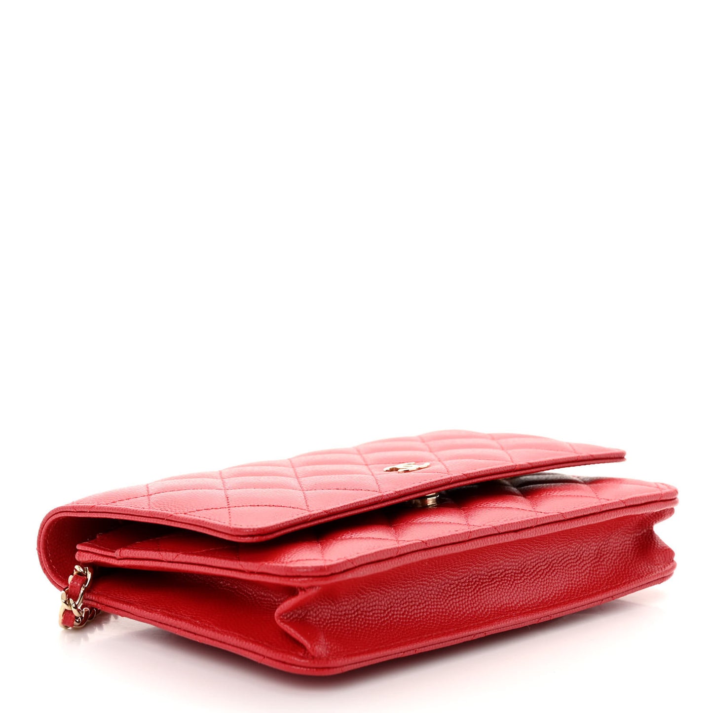 Caviar Quilted Wallet on Chain WOC Red