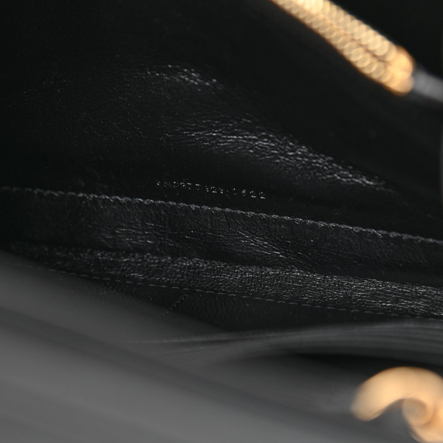 Grain De Poudre Matelasse Chevron Monogram Chain Wallet Black