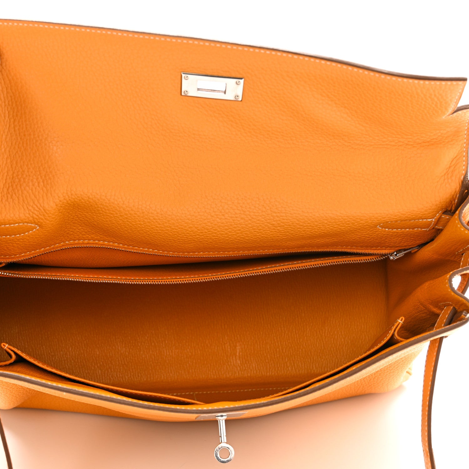 Hermes Taurillon Clemence Kelly Retourne 35 Moutarde Etain 5 of 21