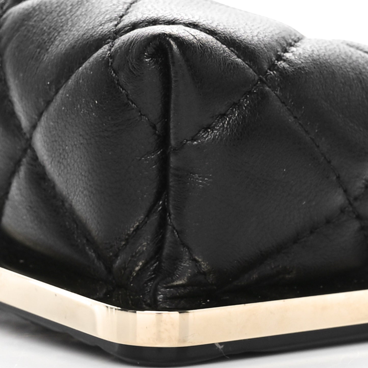 Lambskin Plexi Quilted CC Evening Clutch With Chain Black