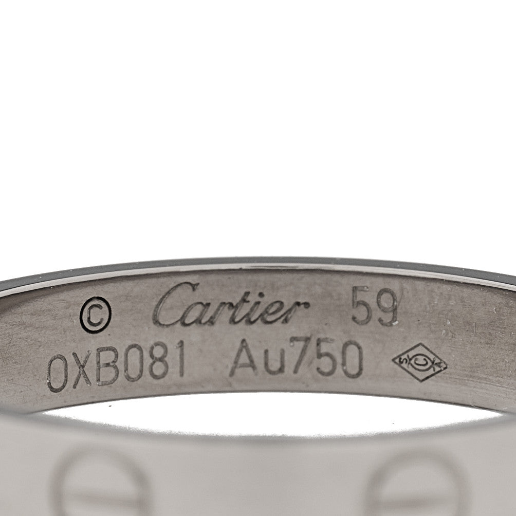 18K White Gold 3.5mm LOVE Wedding Band Ring 59 8.75