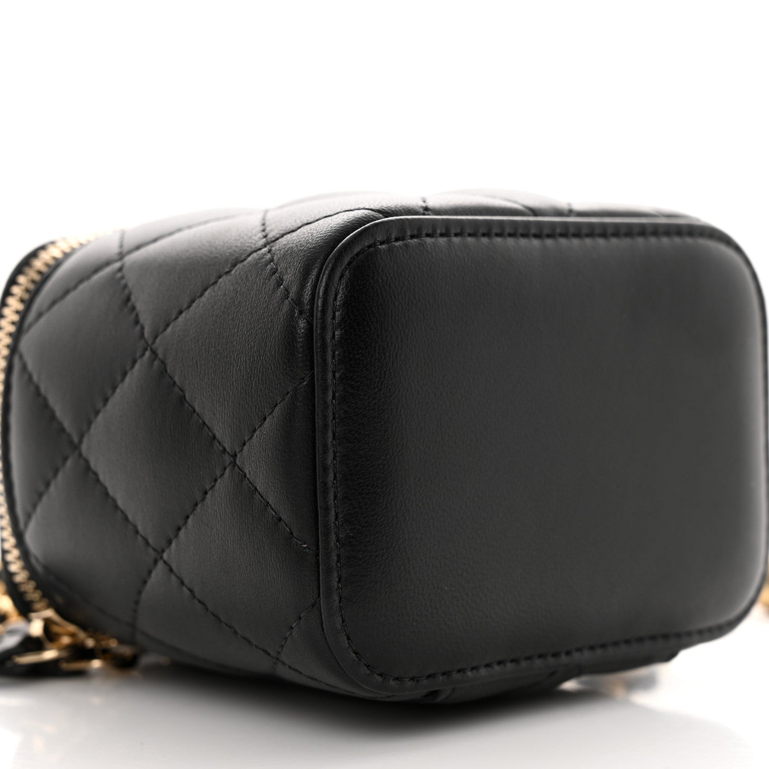 Chanel Lambskin Quilted Mini Pearl Crush Vanity Case With Chain Black 9 of 12