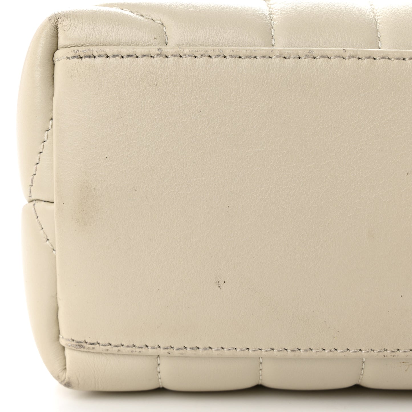 Calfskin Y Quilted Monogram Small Loulou Chain Satchel Blanc Vintage