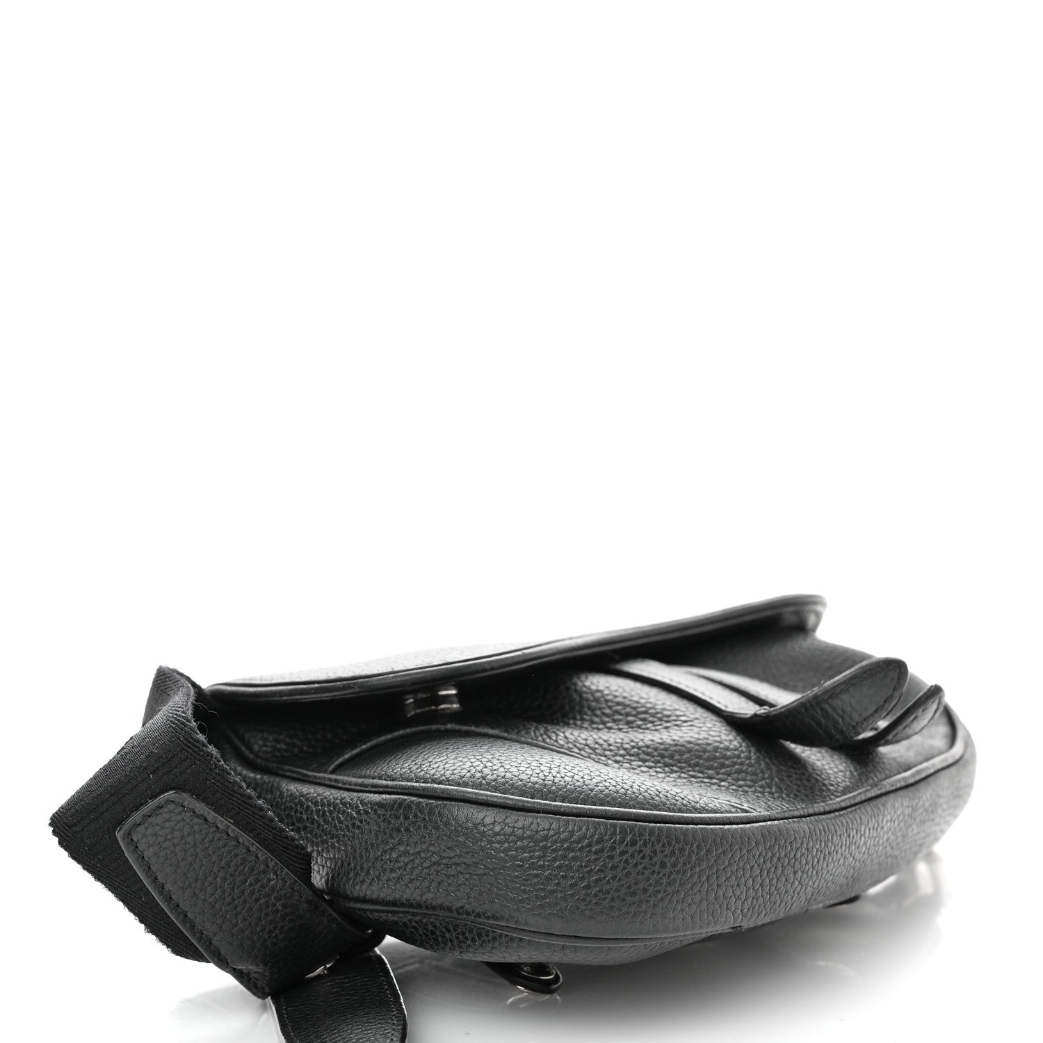 Christian Dior Grained Calfskin Mens Mini Saddle Bag Black 4 of 14