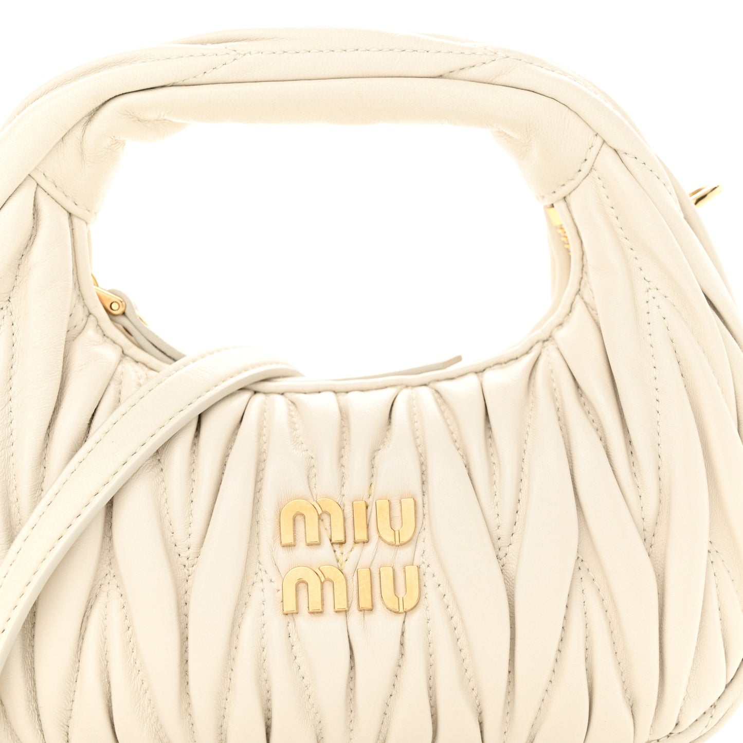 Nappa Matelasse Mini Wander Hobo White