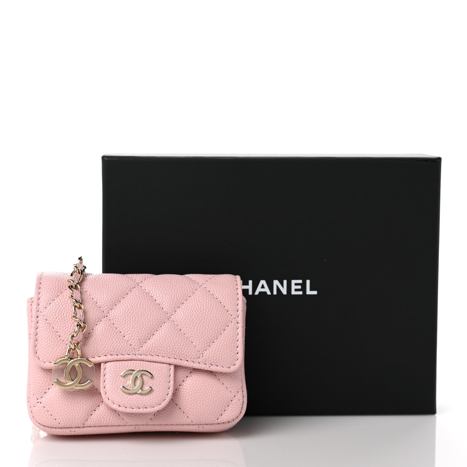 Chanel Caviar Quilted Flap Chain Waist Bag Pink 11 of 11