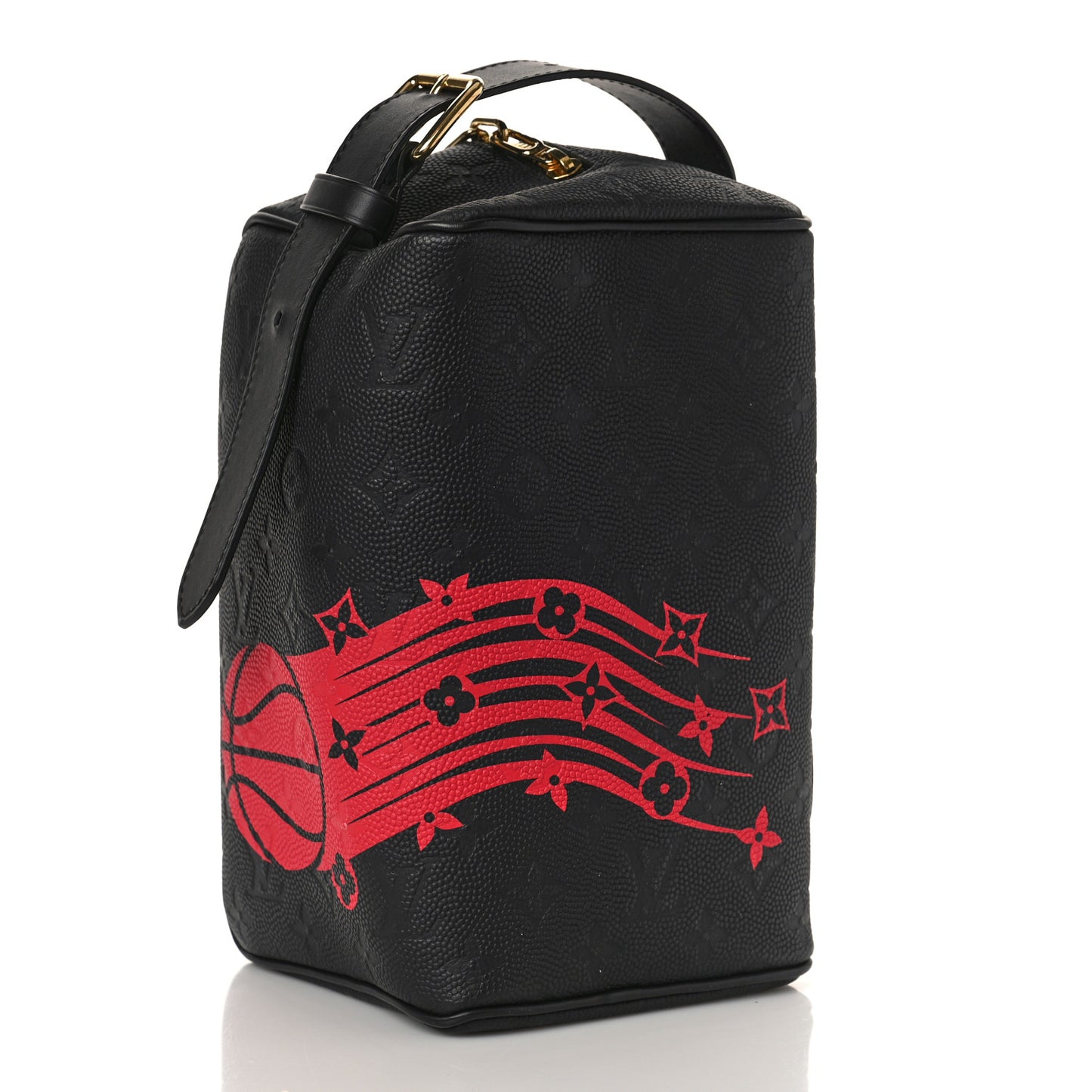 X NBA Calfskin Monogram Embossed Cloakroom Dopp Kit Black