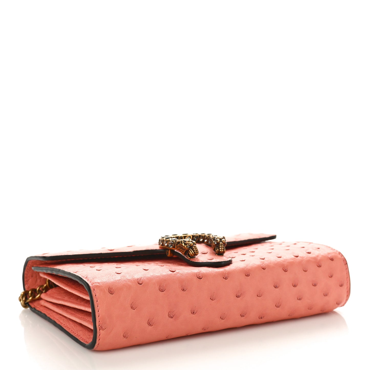 Ostrich Mini Dionysus Chain Wallet Pink