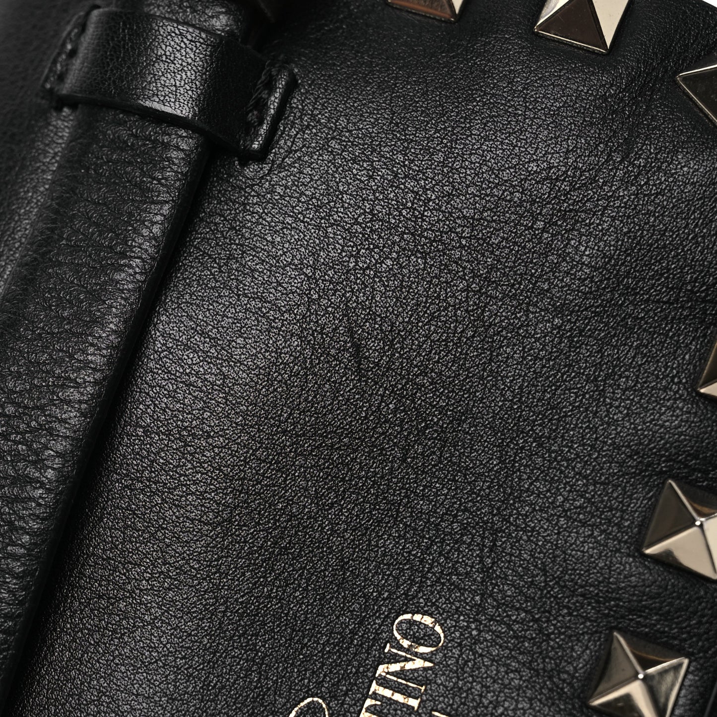 Calfskin Rockstud Belt Bag Black