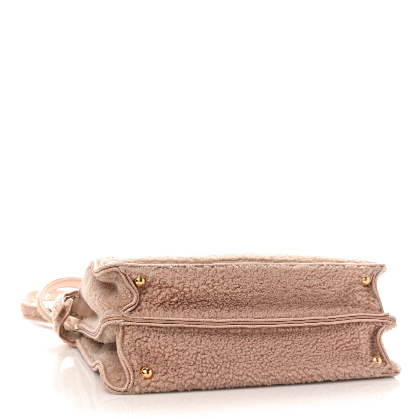 Curly Shearling Shiny Nappa Medium Peekaboo I SEE U Satchel Rosa Plaster