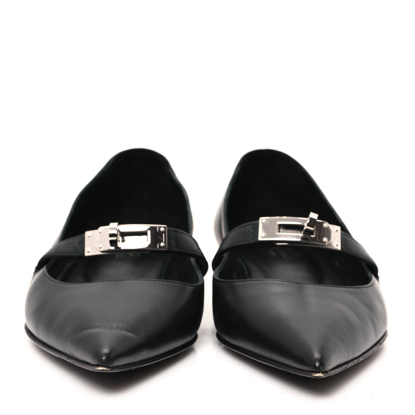 Calfskin Kelly Ballet Flats 37 Black