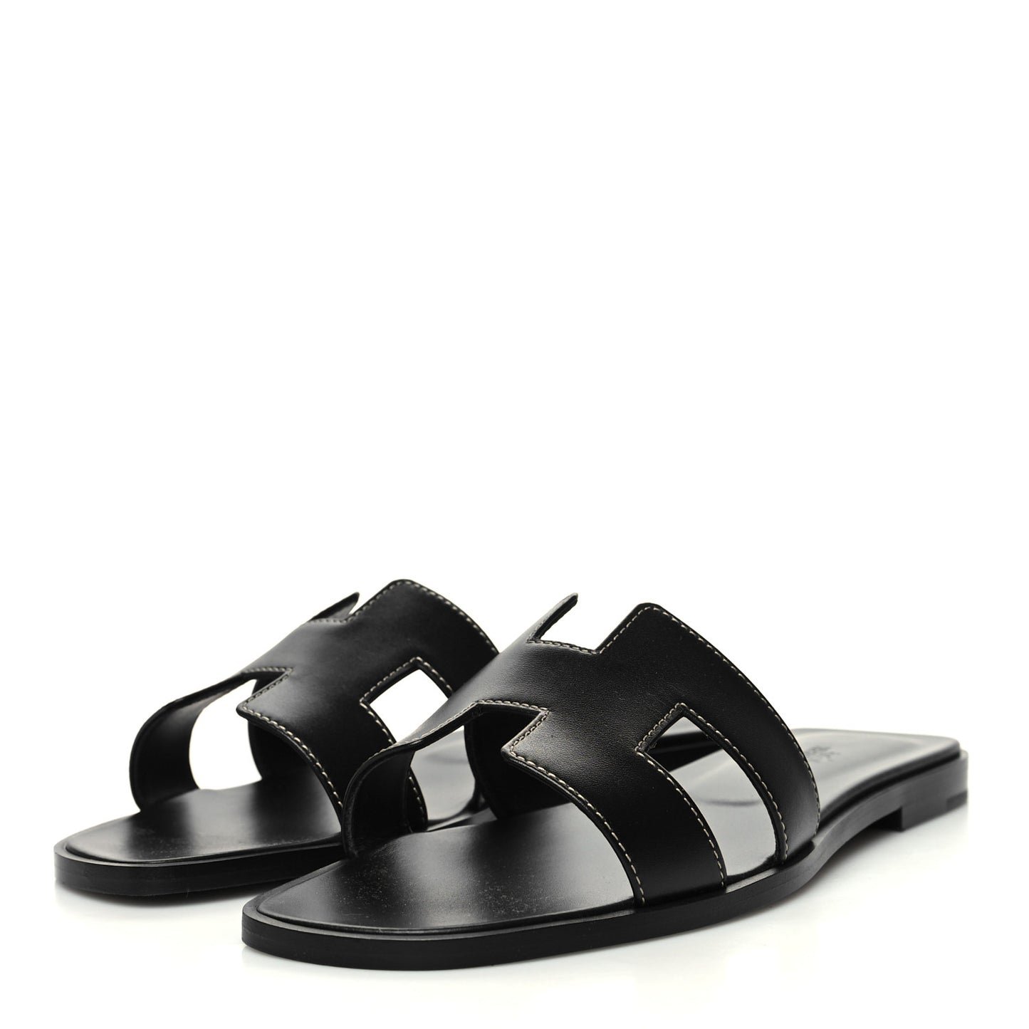 Box Calfskin Oran Sandals 38 Black
