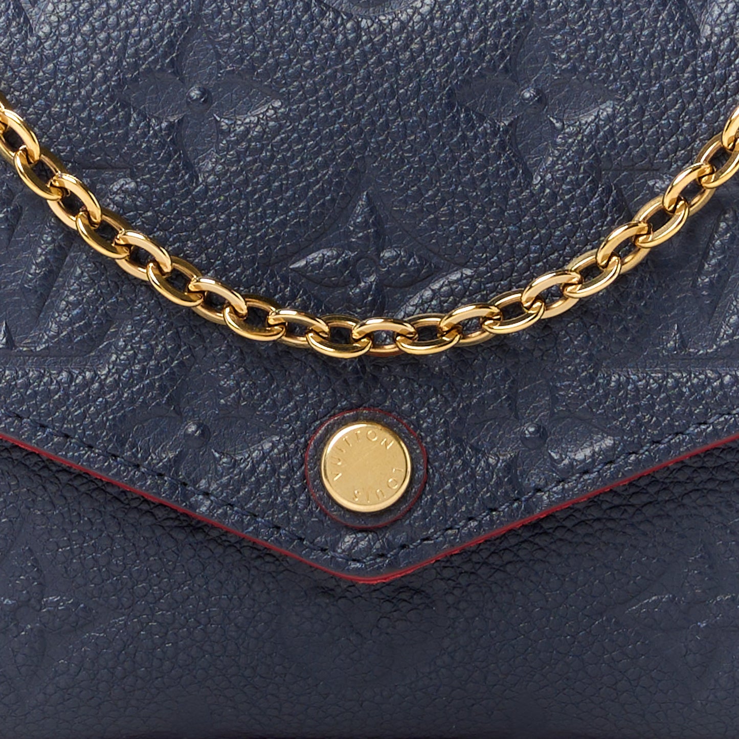 Empreinte Pochette Felicie Chain Wallet Marine Rouge