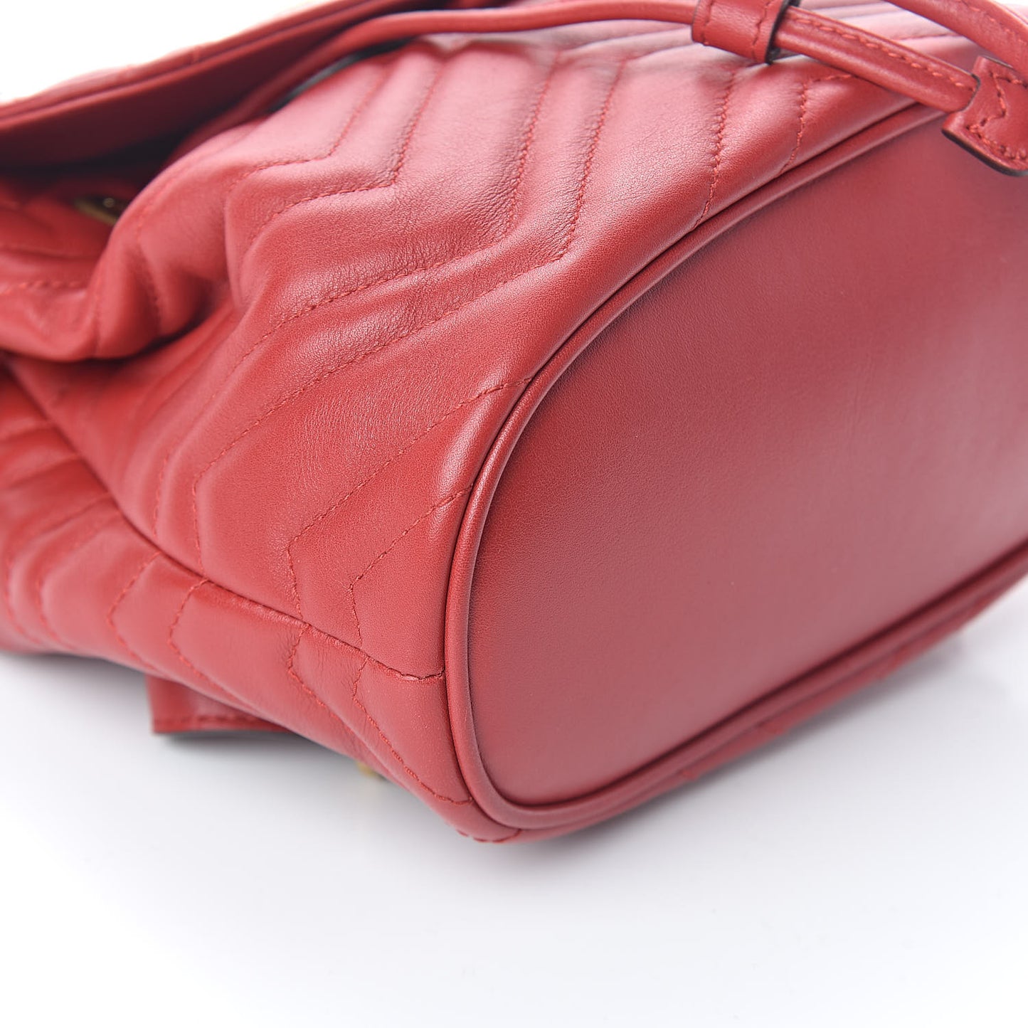 Calfskin Matelasse GG Marmont Flap Backpack Hibiscus Red