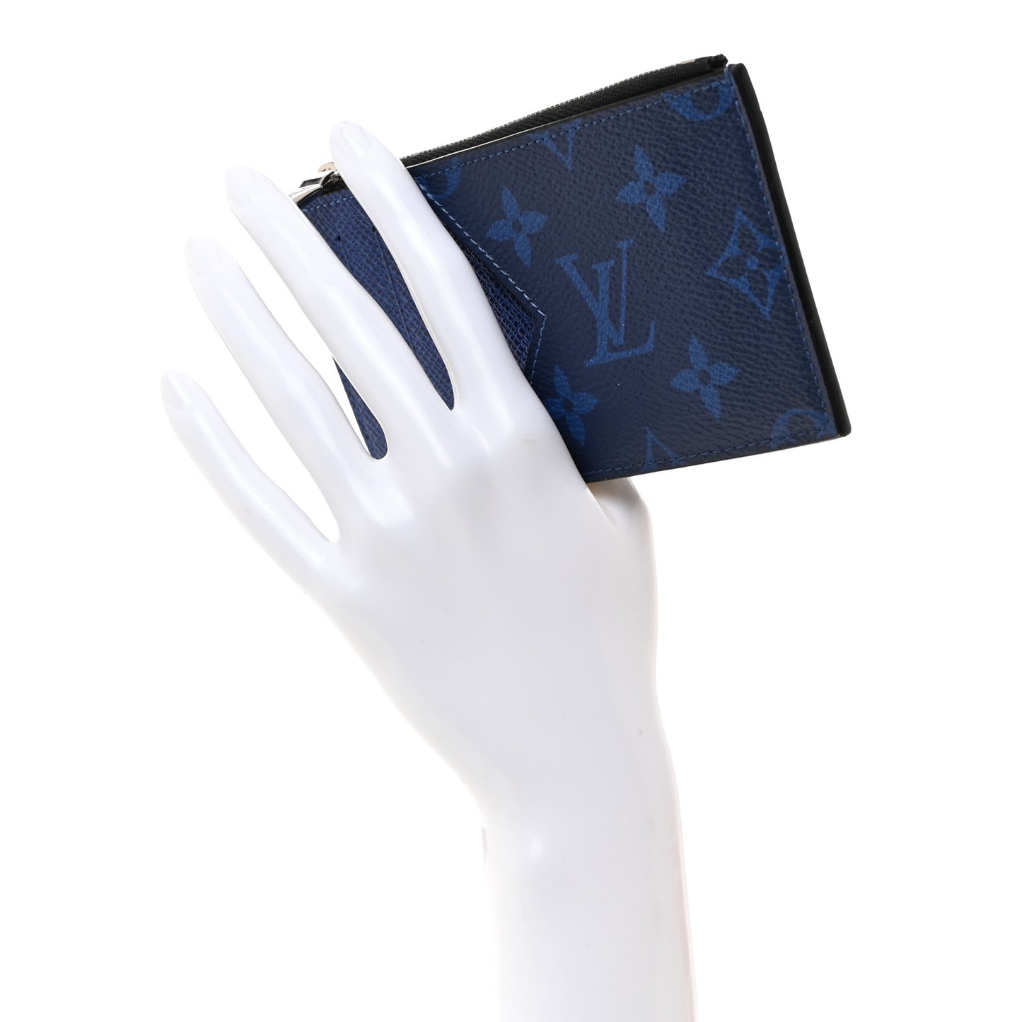 LOUIS VUITTON Monogram Taiga Coin Card Holder Cobalt