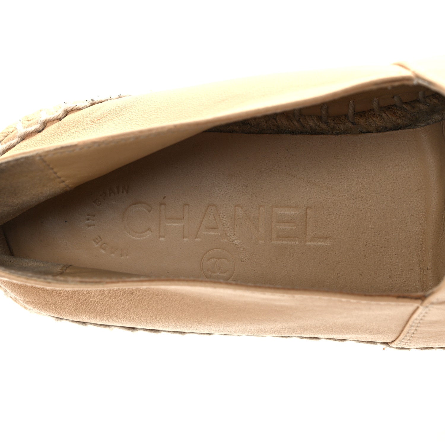 Chanel Lambskin CC Espadrilles 37 Beige Black 7 of 9