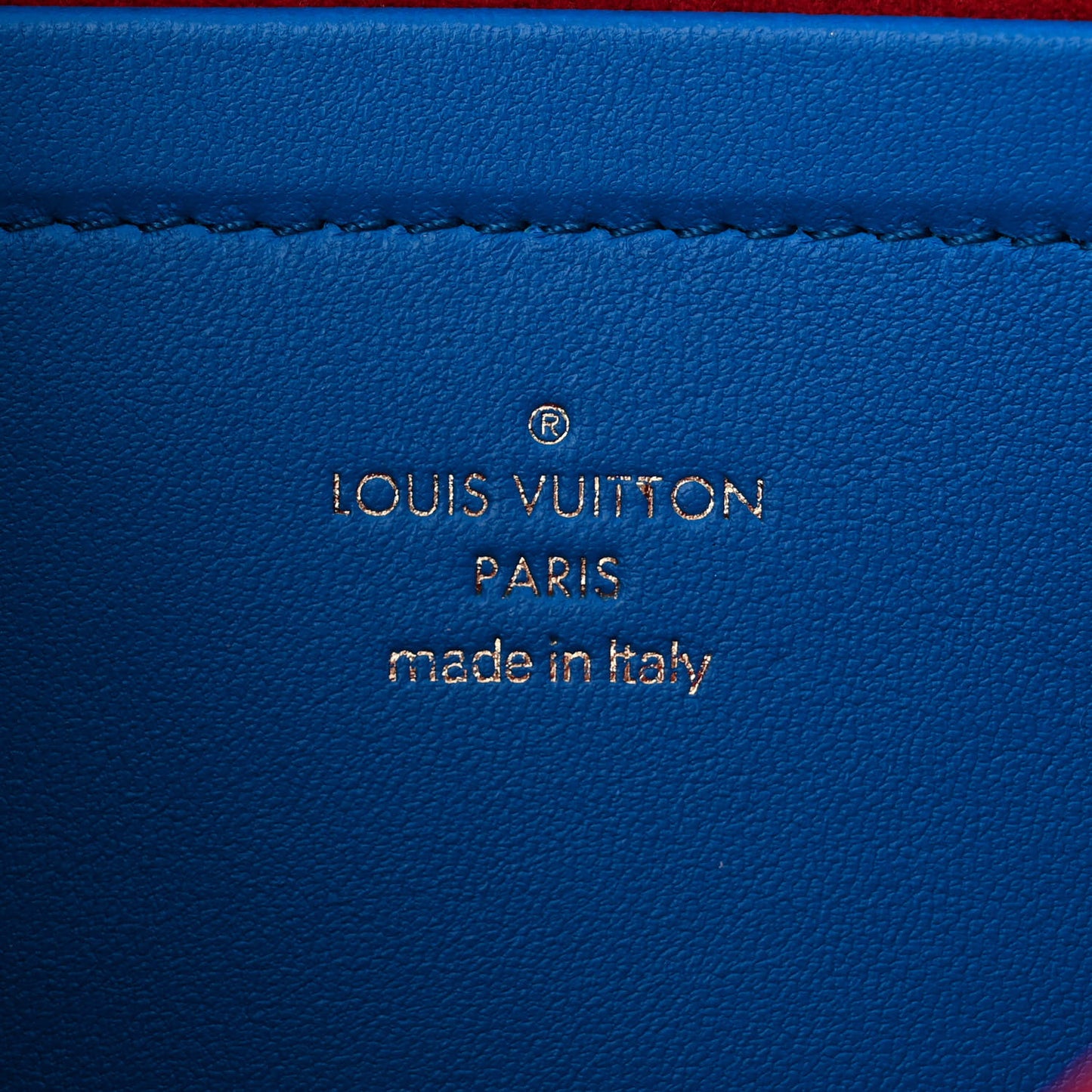 Lambskin Embossed Monogram Vuittamins Pochette Coussin Blue Red