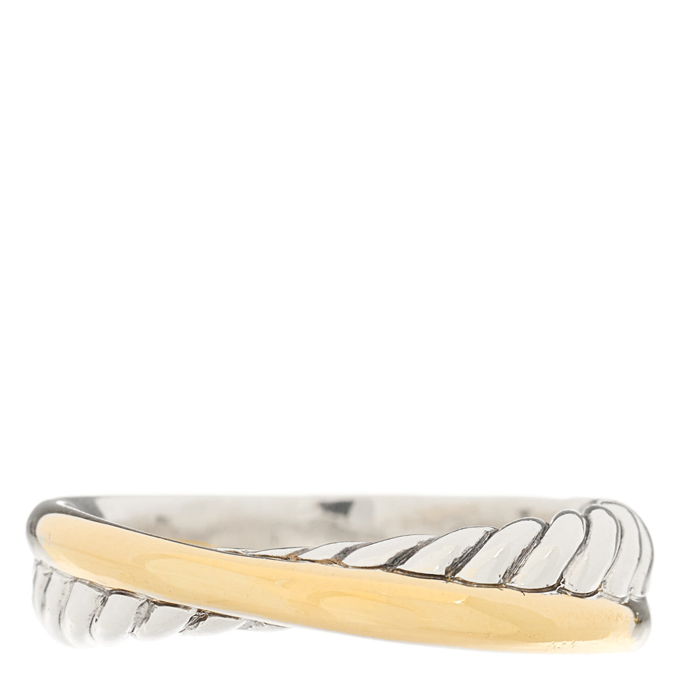Sterling Silver 18K Yellow Gold Narrow Crossover Ring 54 7