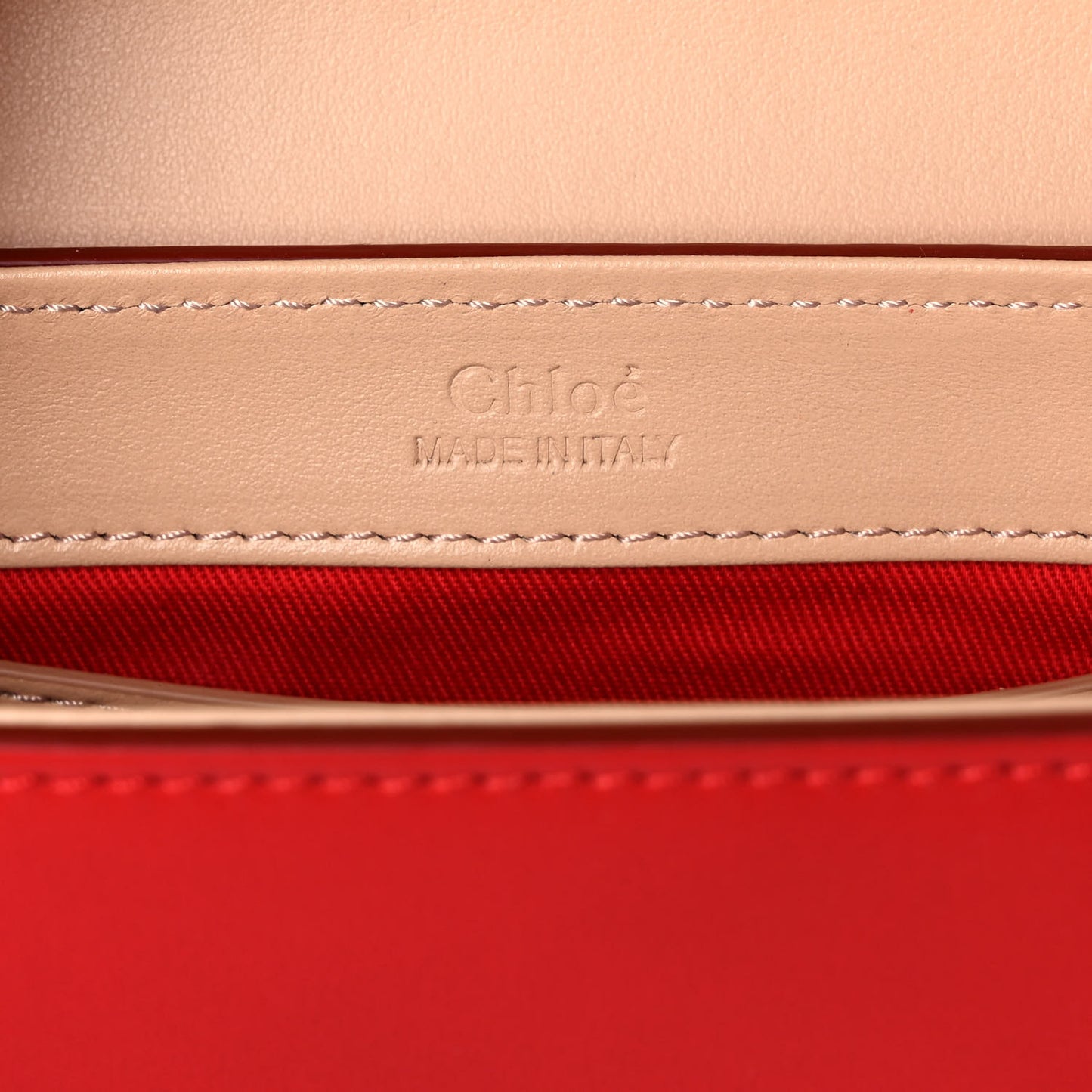 Shiny Calfskin Goatskin Mini C Double Carry Red Pink